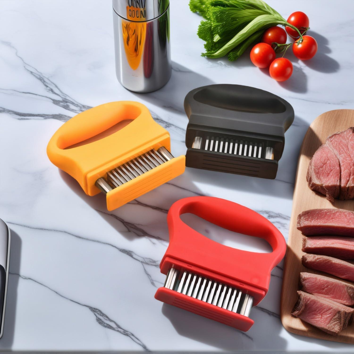 Ablandador de Carne Dorscript Negro 48 Cuchillas Acero Inoxidable