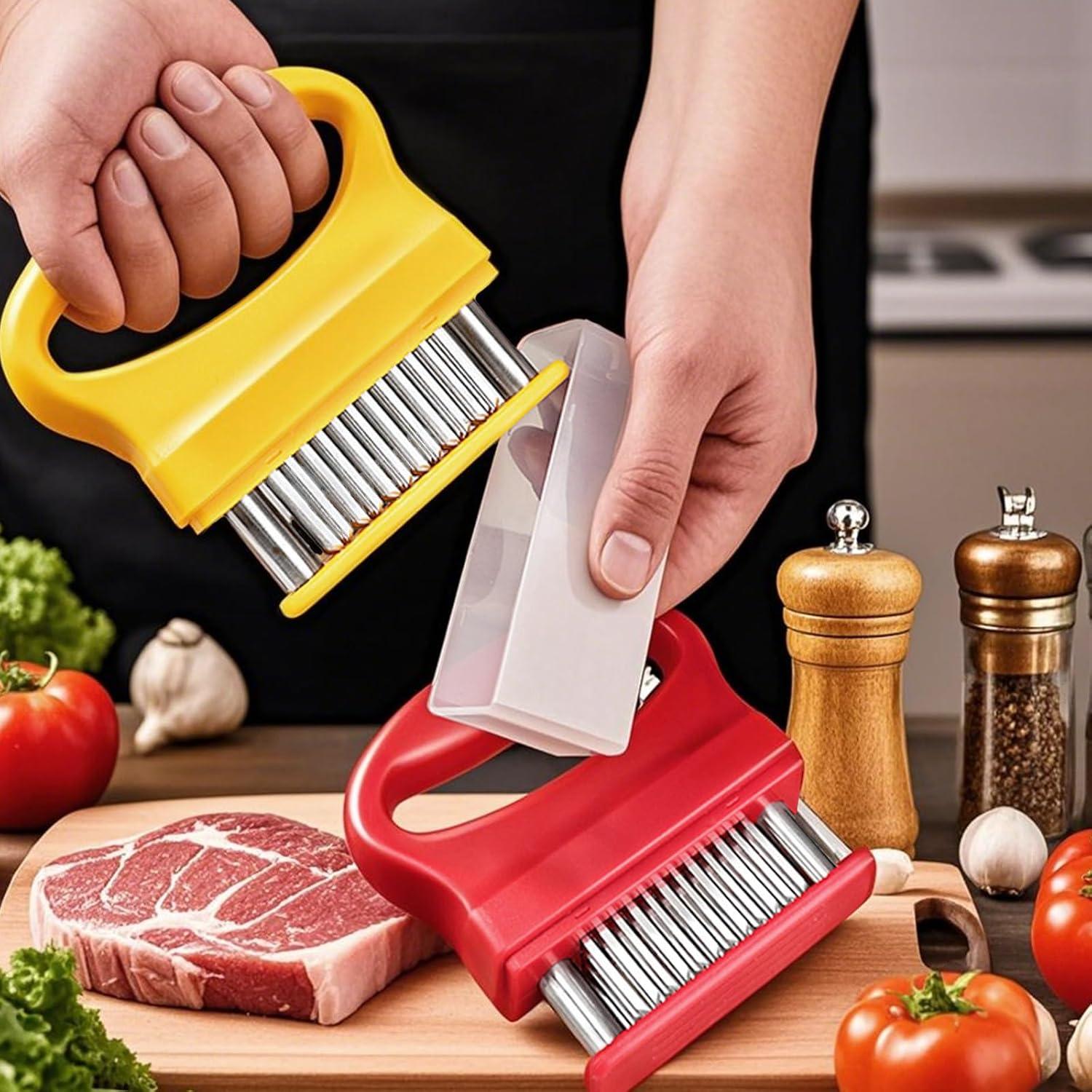 Ablandador de Carne Dorscript Negro 48 Cuchillas Acero Inoxidable