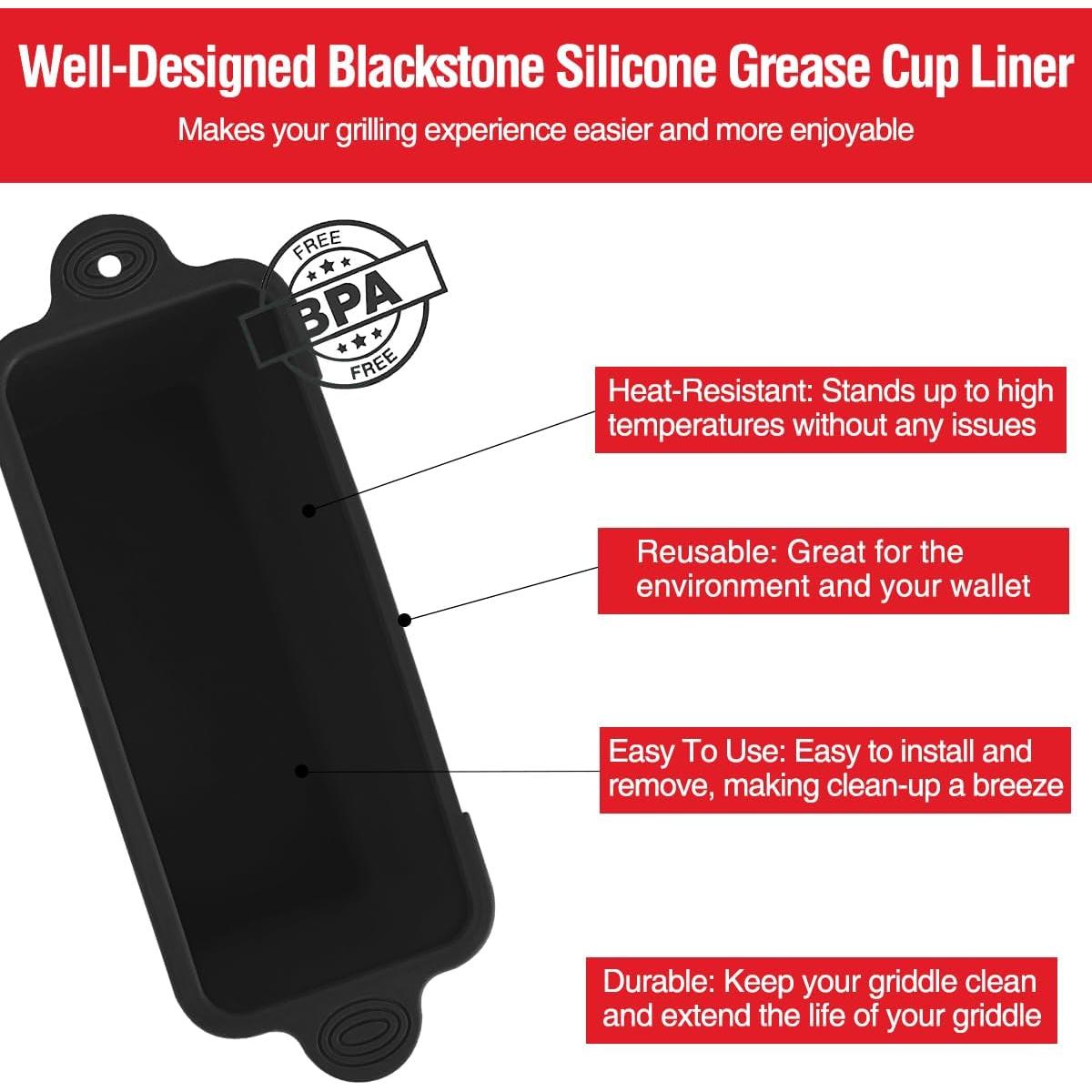 Forros de Silicona para Tazas de Grasa Blackstone - 2 Piezas