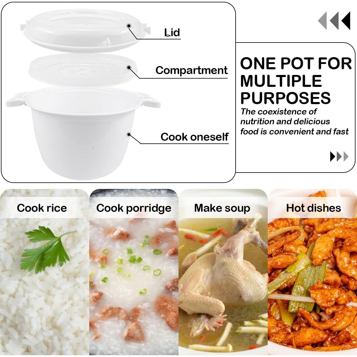 Olla de Arroz para Microondas DOERDO 19.8x15.5 cm Plástico