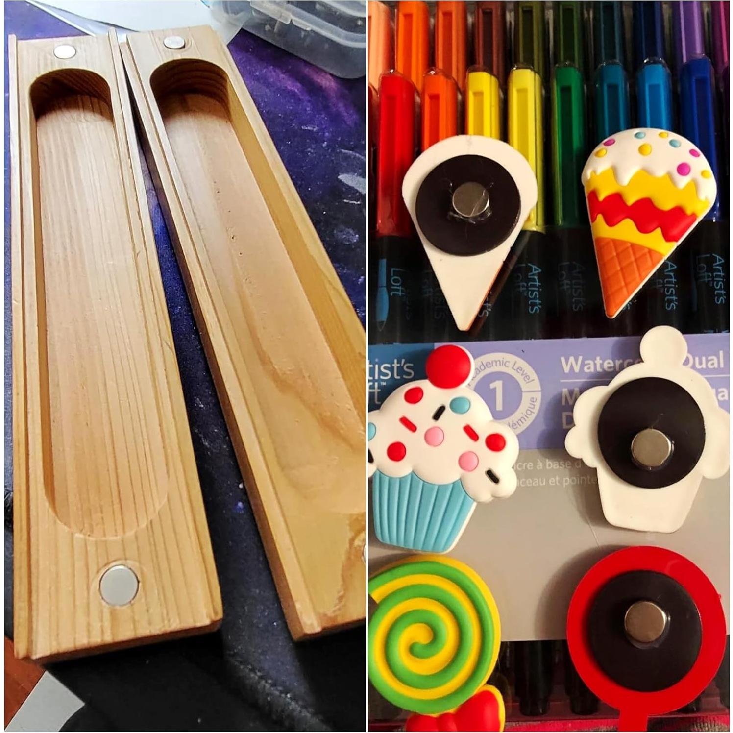 40 Imanes Redondos Deryun 8x2.7mm para Oficina y Manualidades