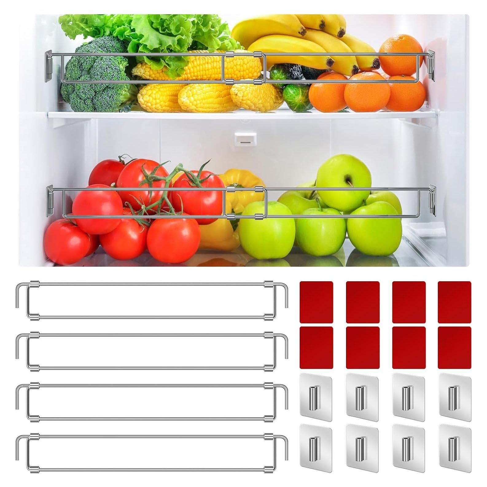 Barras de Refrigerador RV Adevar, Paquete de 4 Ajustables 31-56.5 cm