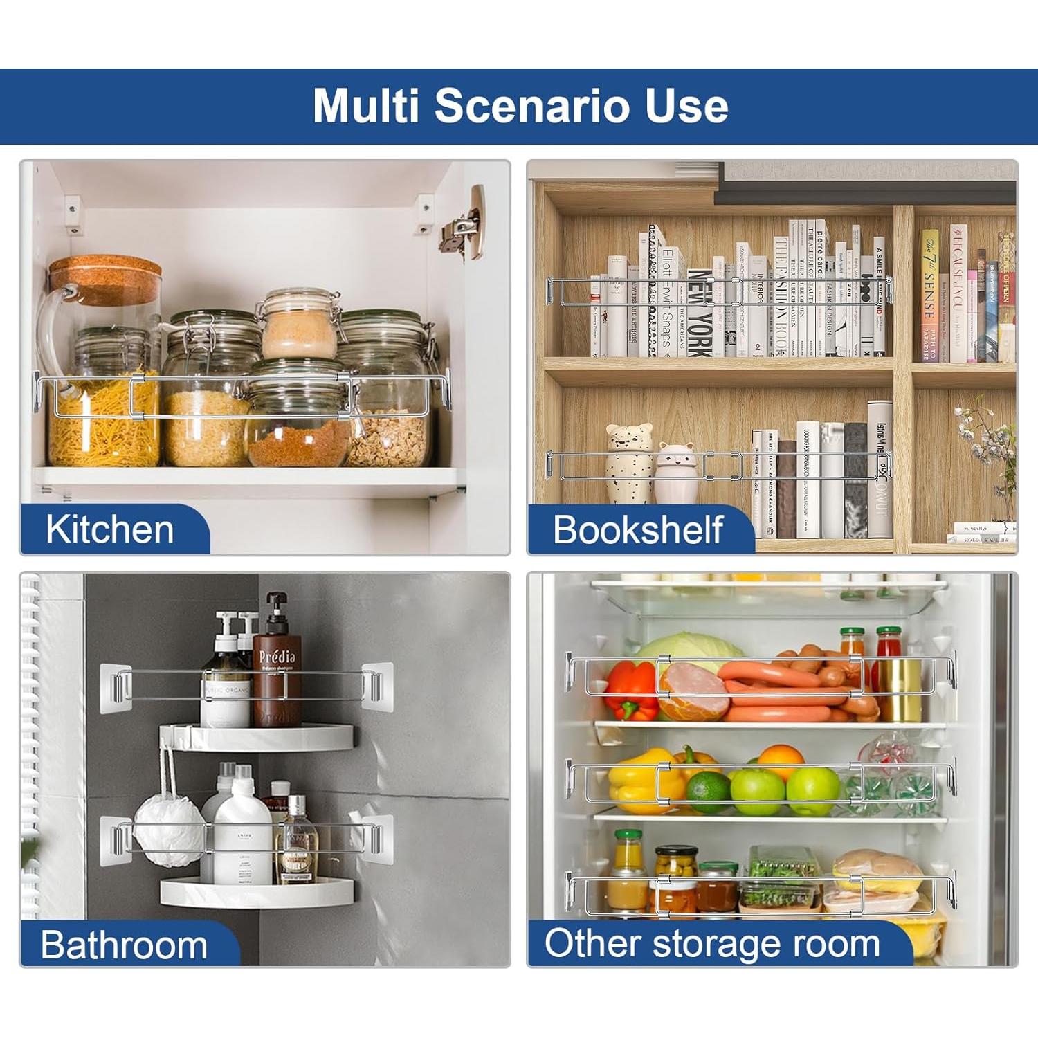 Barras de Refrigerador RV Adevar, Paquete de 4 Ajustables 31-56.5 cm