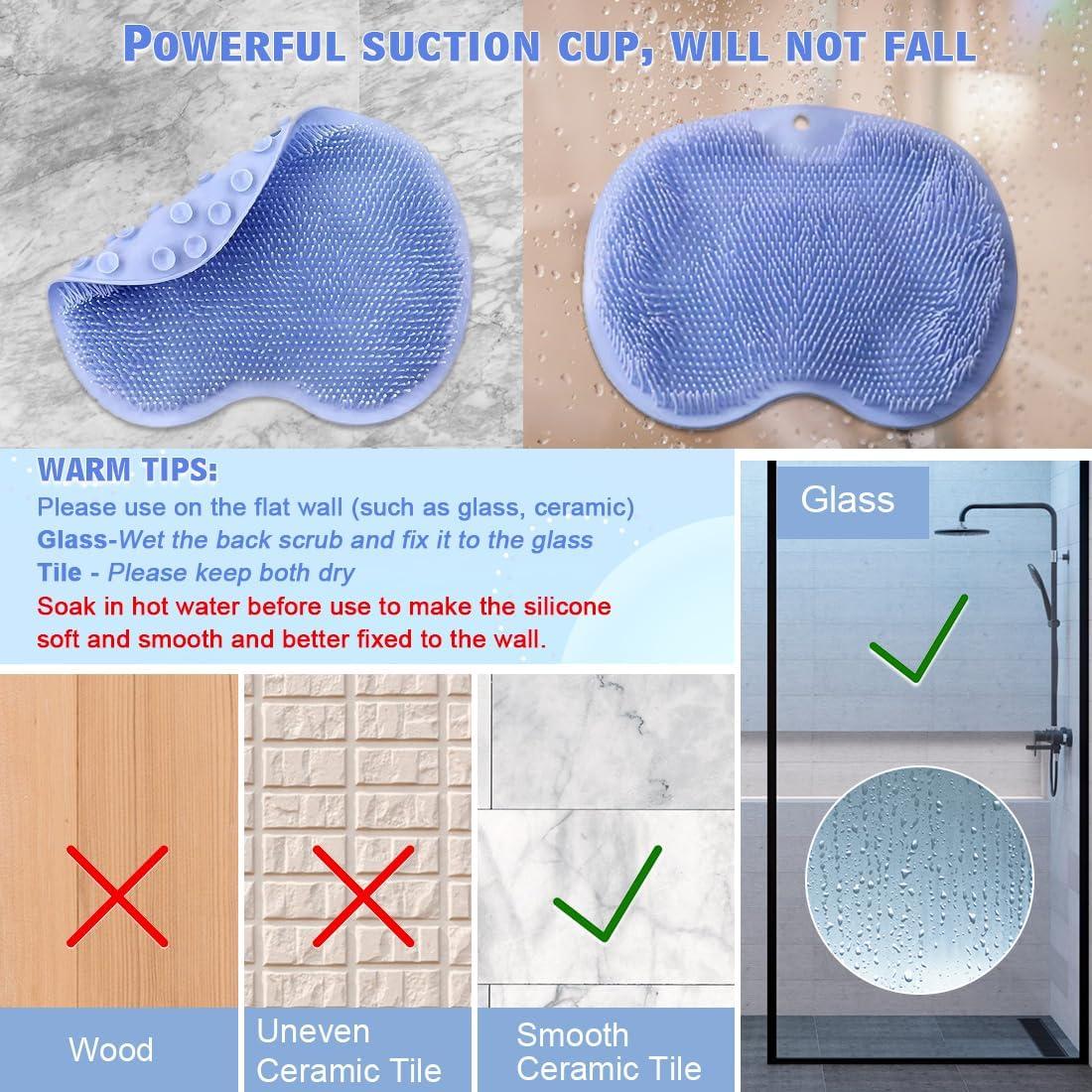 Exfoliador de Espalda y Pies VOPHIA con Ventosas - Silicona L-Azul