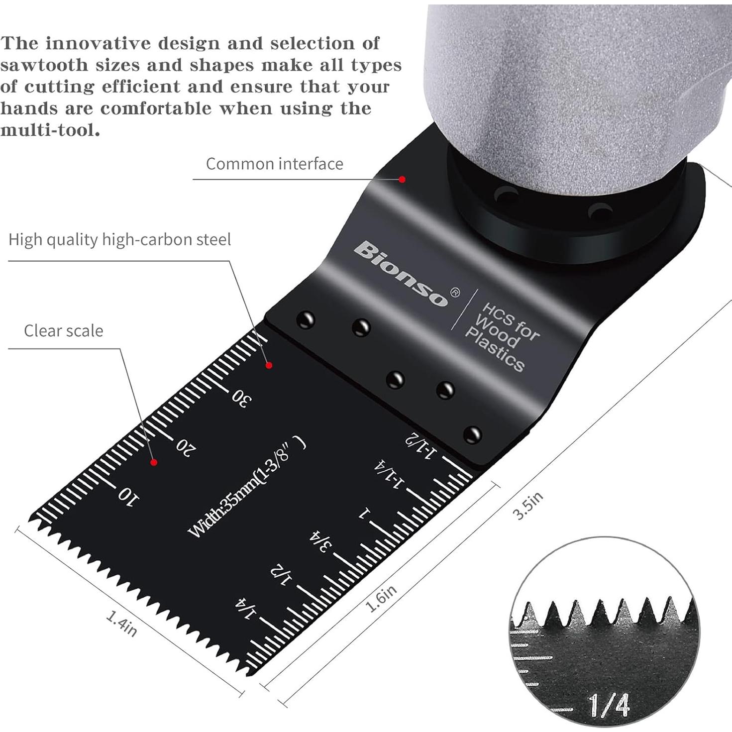 Bionso 55PCS Hojas de sierra oscilante para herramientas