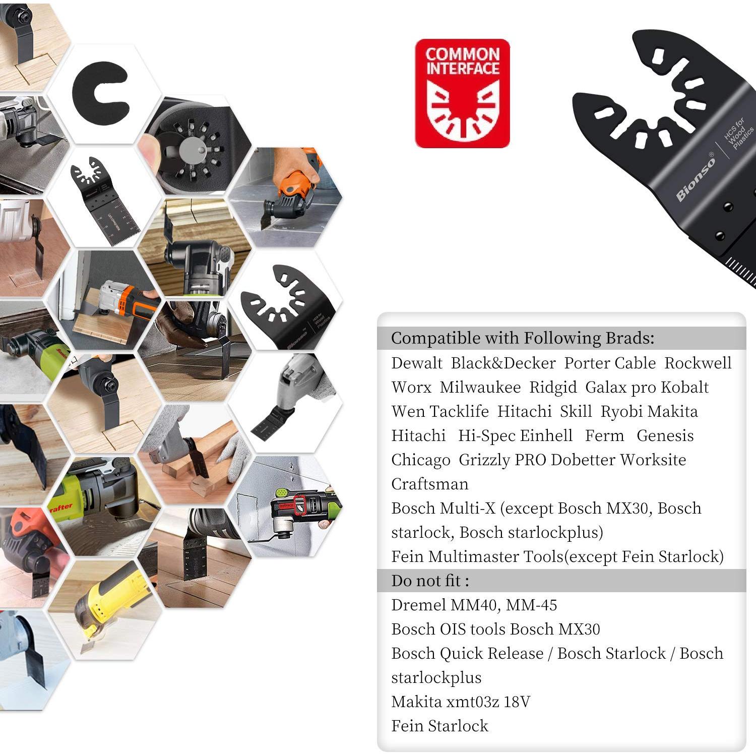 Bionso 55PCS Hojas de sierra oscilante para herramientas