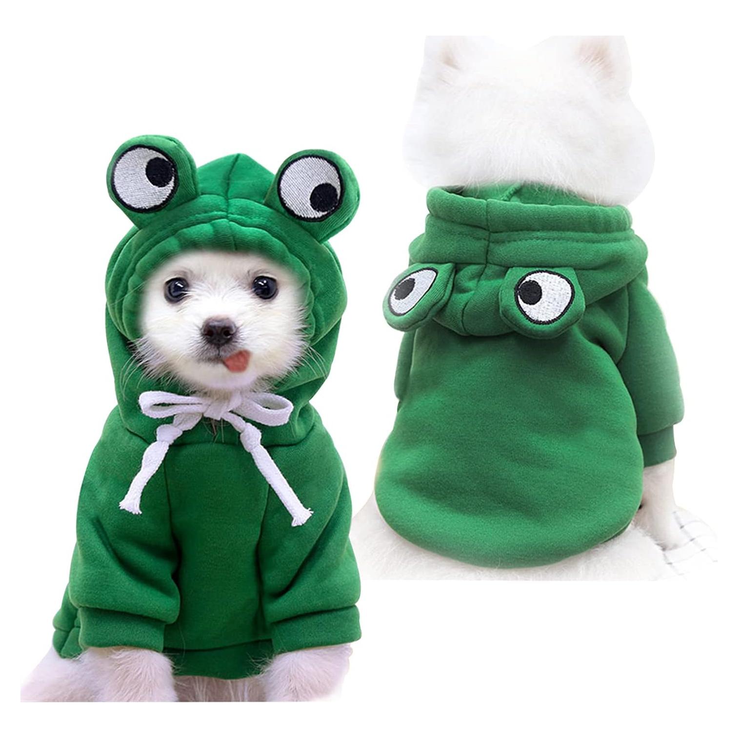 Sudadera para perros VITSOLE rana verde XS 32cm cálida