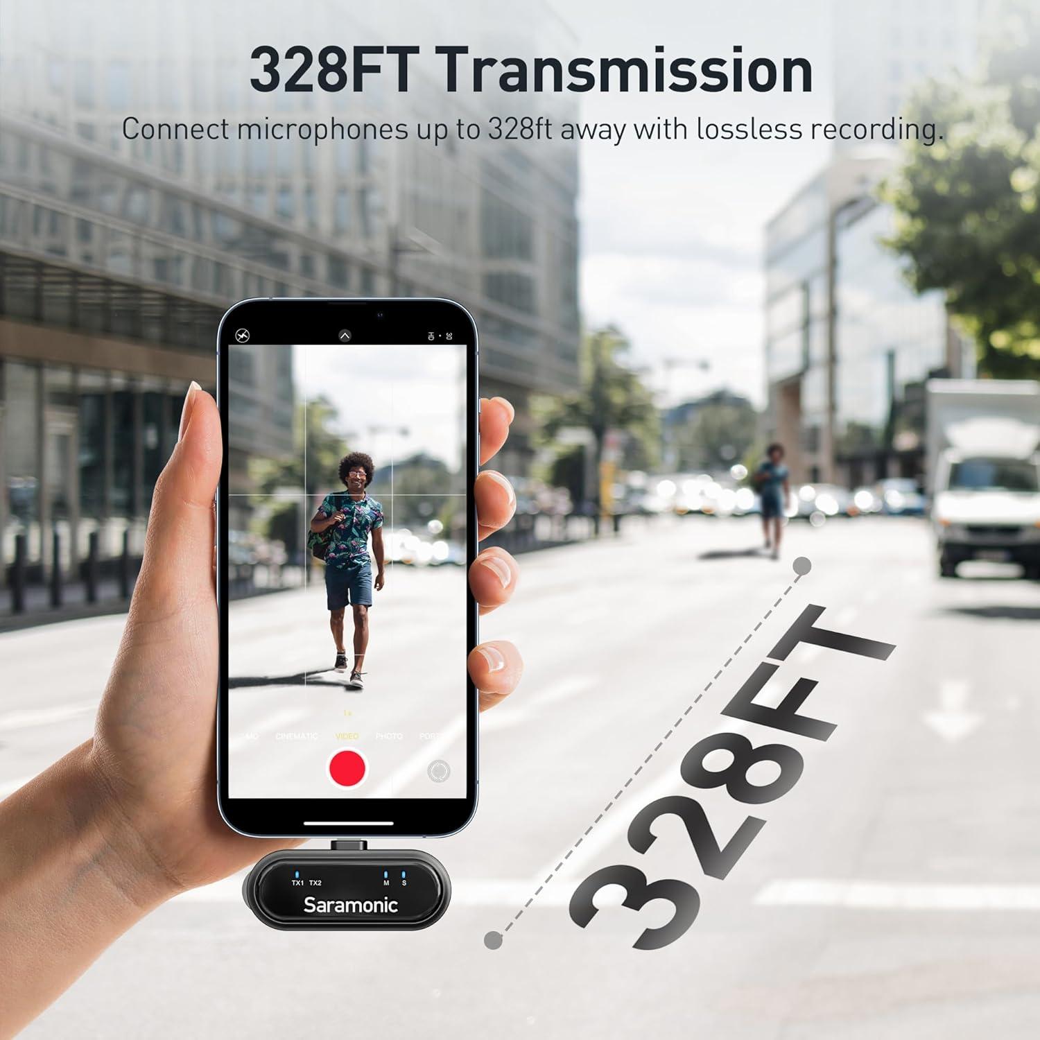 Micrófono Lavalier Inalámbrico Saramonic BlinkMe U2 USB-C y Lightning