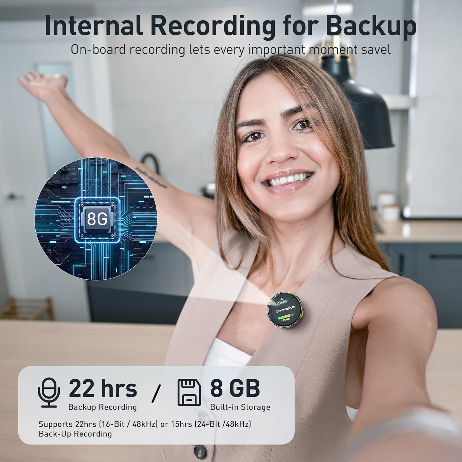 Micrófono Lavalier Inalámbrico Saramonic BlinkMe U2 USB-C y Lightning