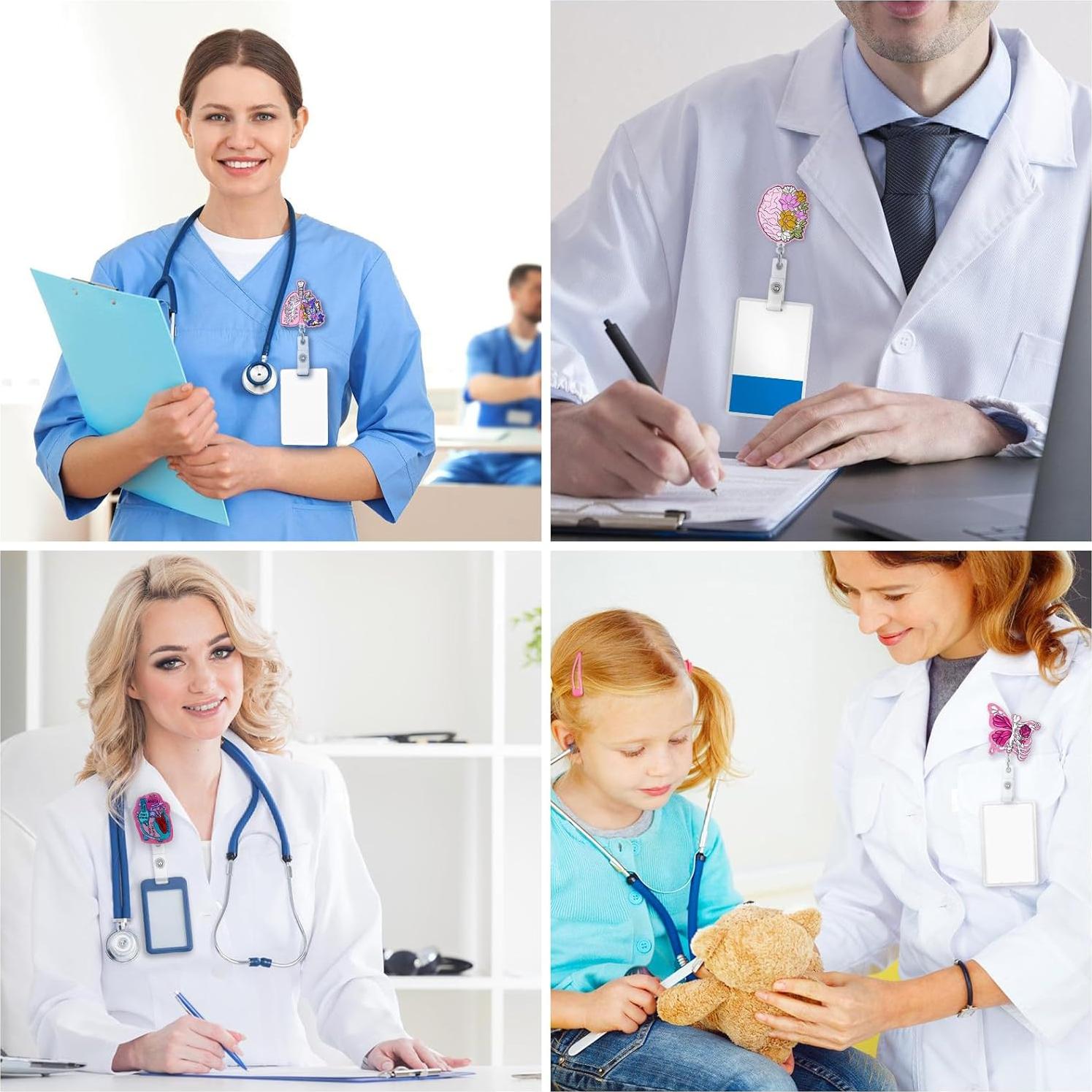 4 Portapases de Enfermera Elephtree Corazón Cerebro Pulmón