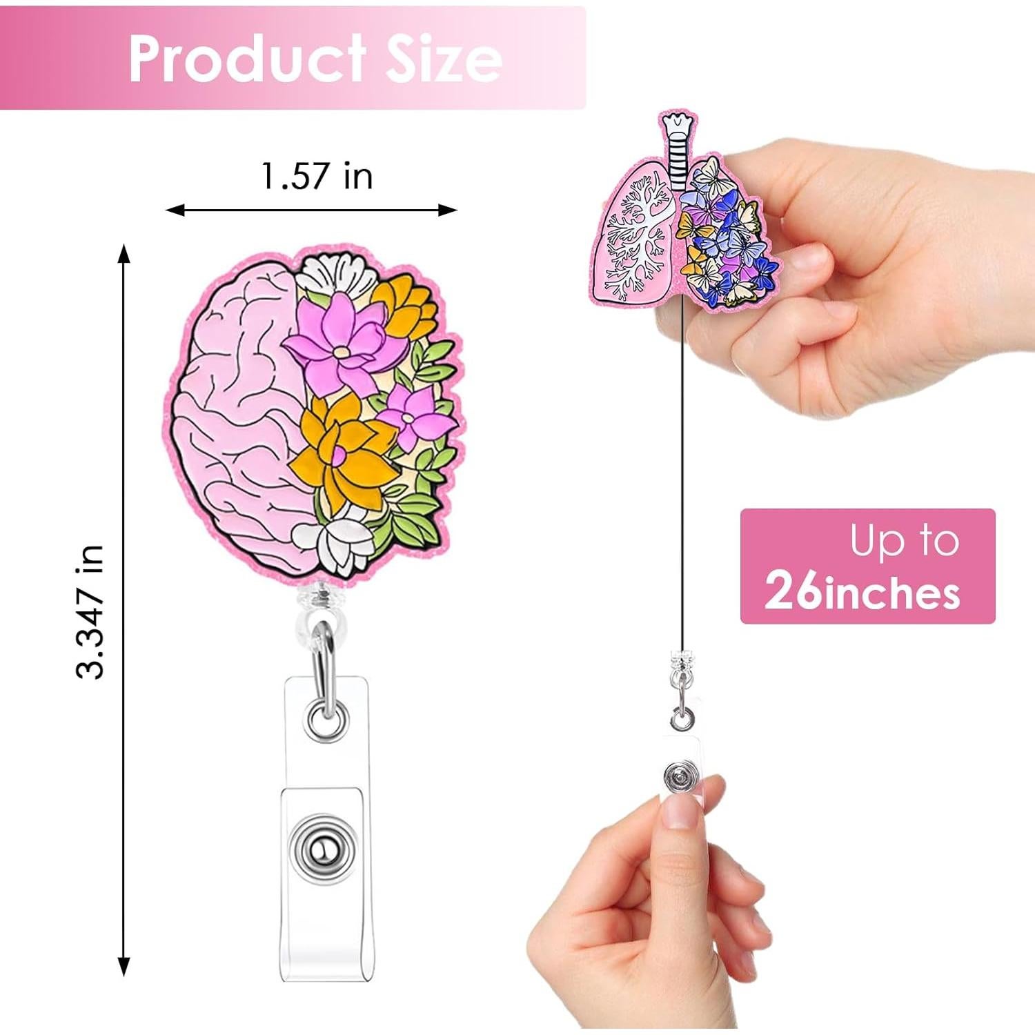 4 Portapases de Enfermera Elephtree Corazón Cerebro Pulmón