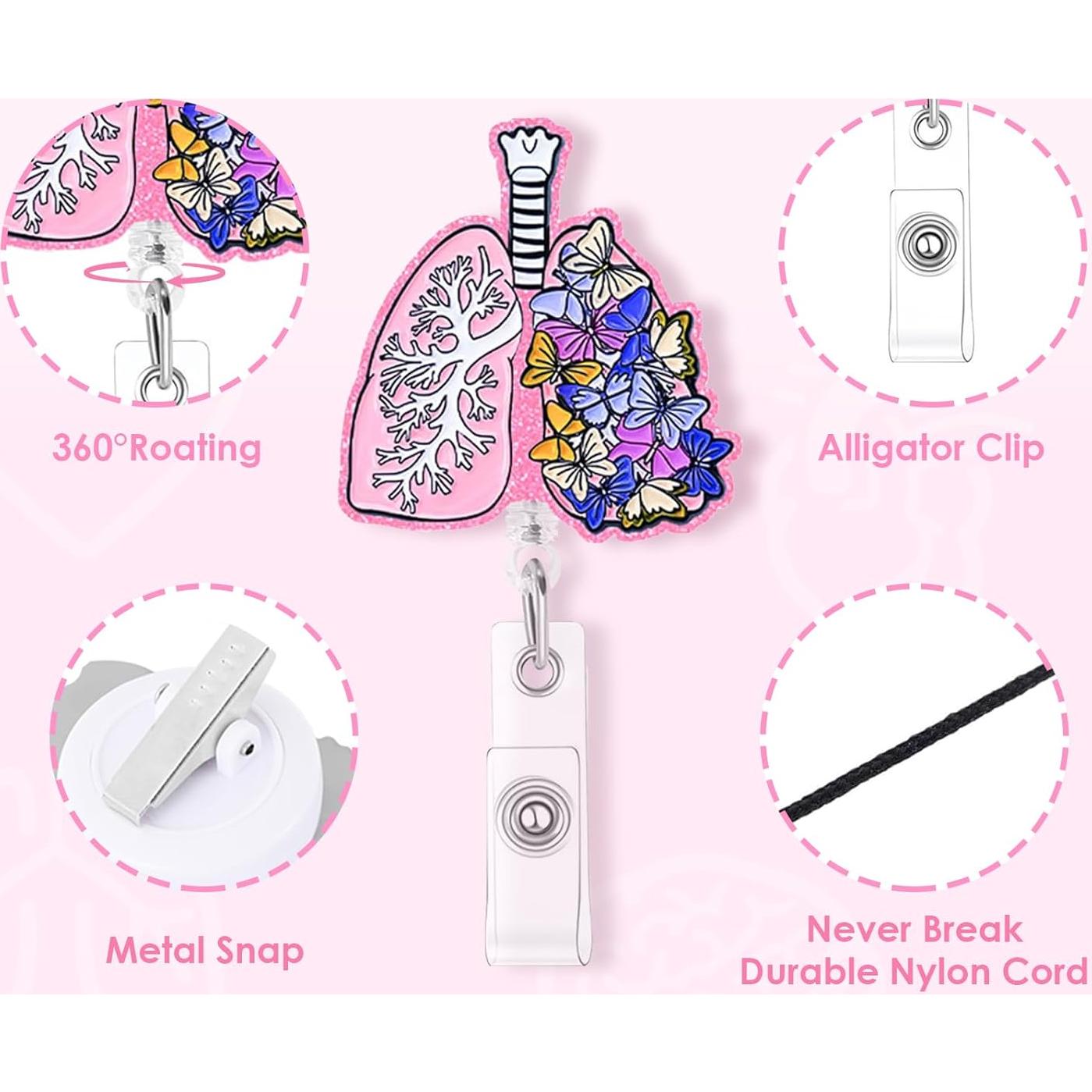 4 Portapases de Enfermera Elephtree Corazón Cerebro Pulmón