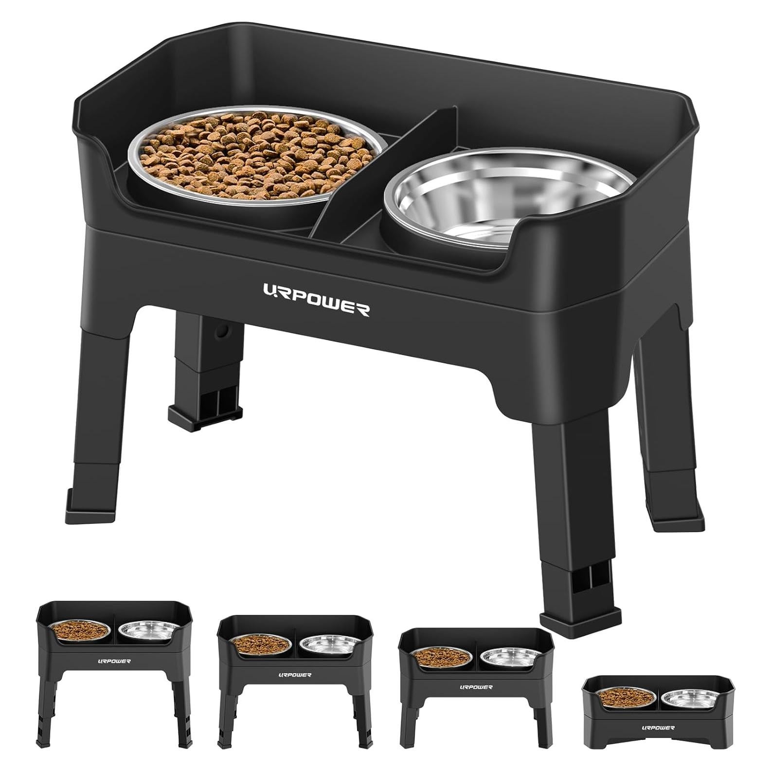 Cuencos Elevados URPOWER para Perros - Ajustable 4 Alturas