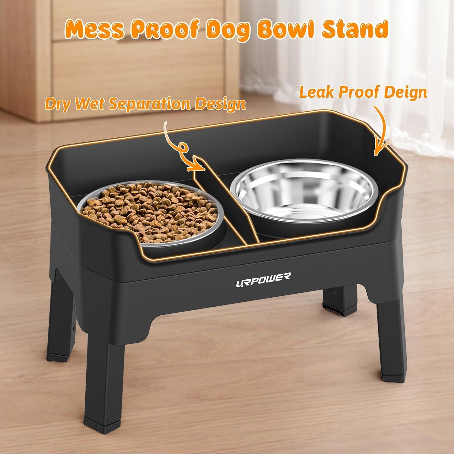 Cuencos Elevados URPOWER para Perros - Ajustable 4 Alturas