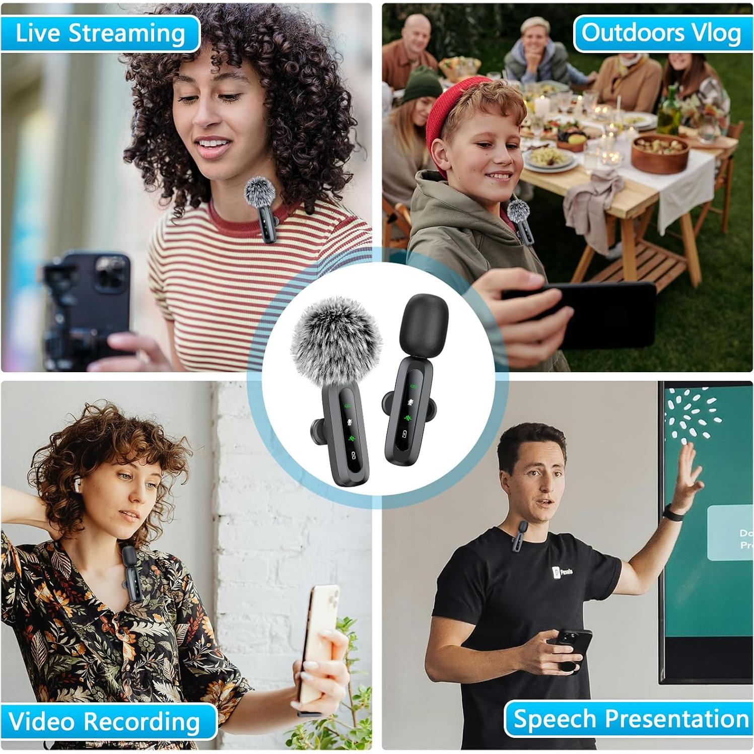 Micrófono Inalámbrico Lavalier K3 para iPhone/Android LED