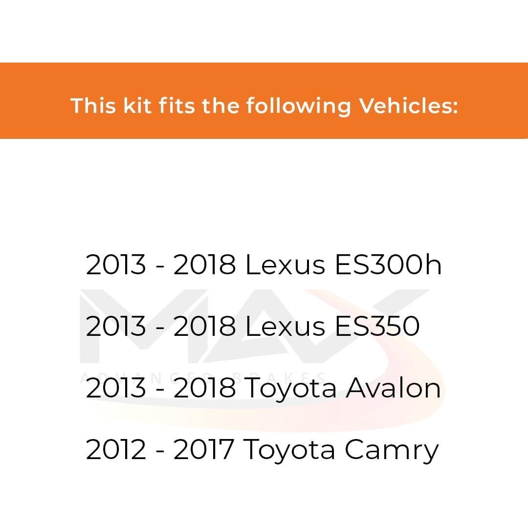 Kit de Frenos Traseros Max Advanced Brakes ComfortMax para Toyota Camry/Avalon 2012-2017