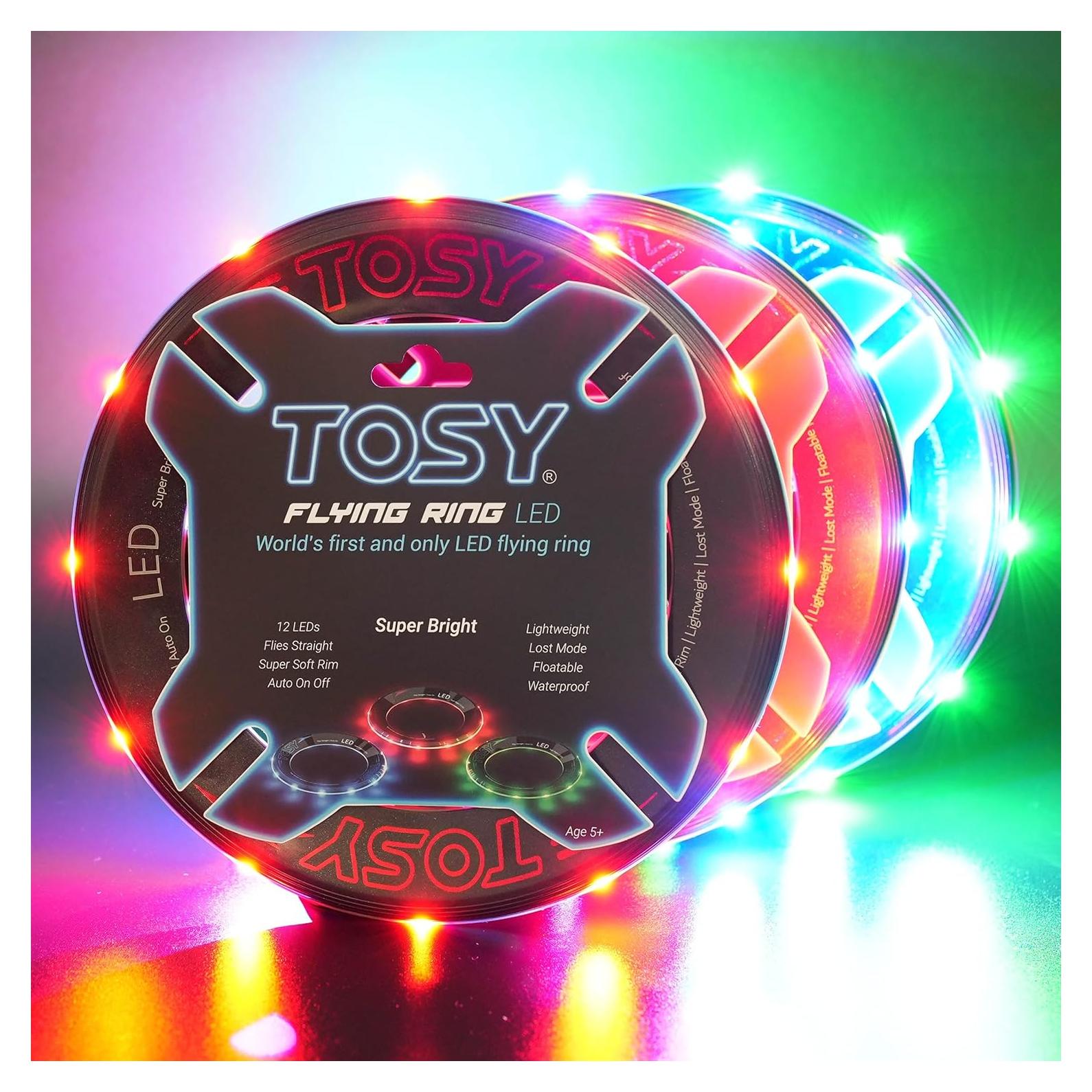 Anillo Volador TOSY - 12 LEDs RGB, Impermeable y Ligero