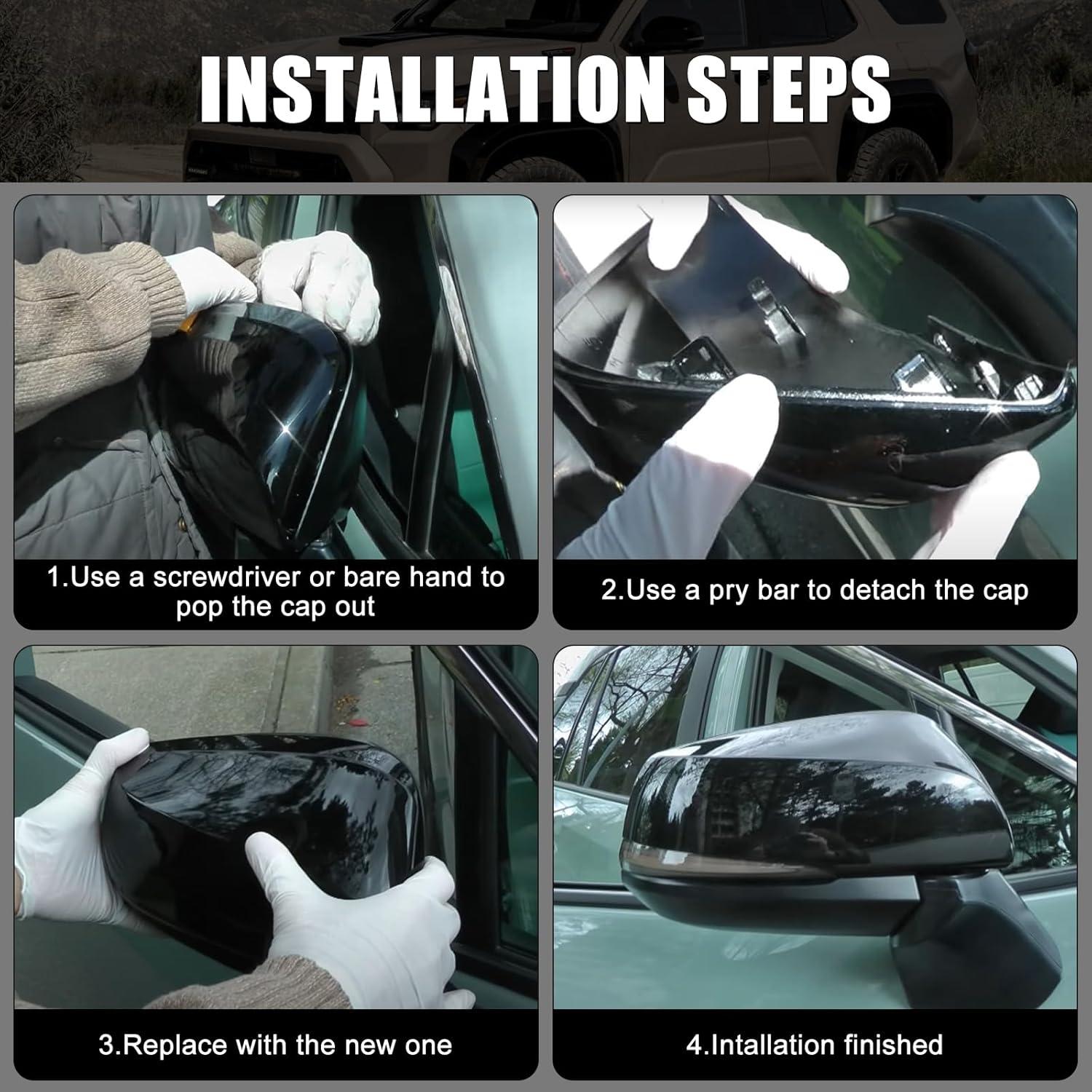 Cubierta de Espejo Sportuli Negra Brillante para Toyota RAV4 2019-2025