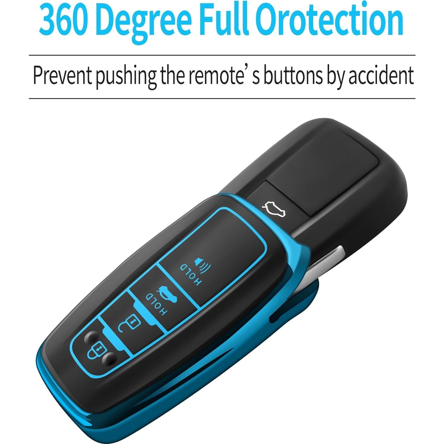 Funda de Llave Tukellen TPU Azul para Toyota 2020-2024