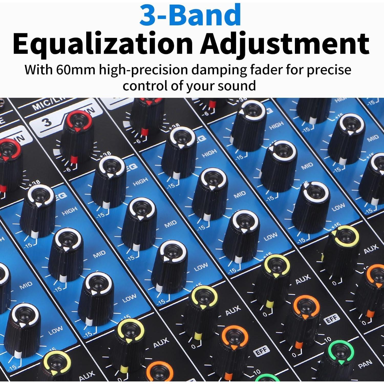 Kmise Mezclador de Audio 8 Canales 99 Efectos Rosa BT USB