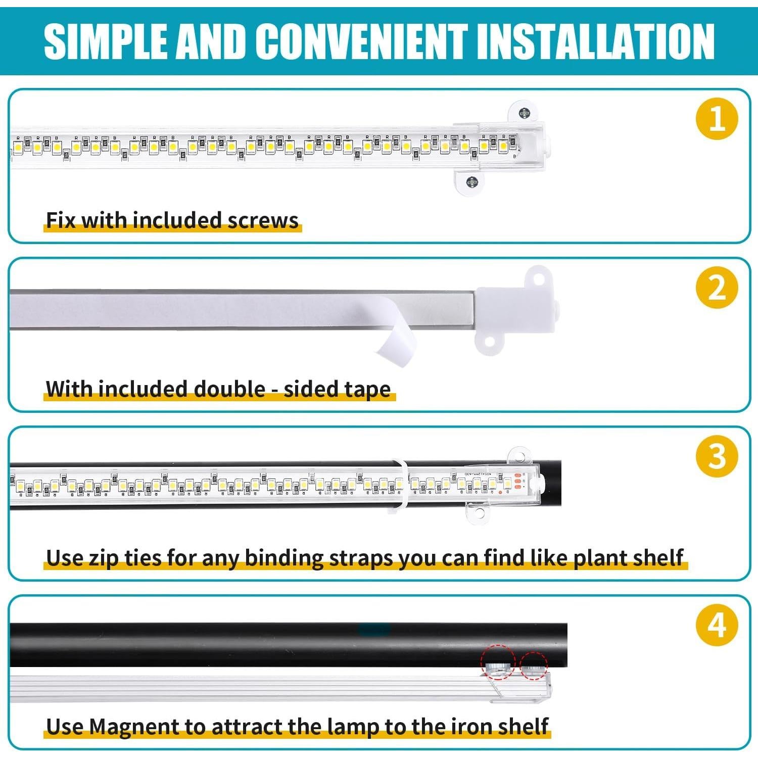 Tiras de luz LED para plantas Hywyimlait 3500K 2 cabezales
