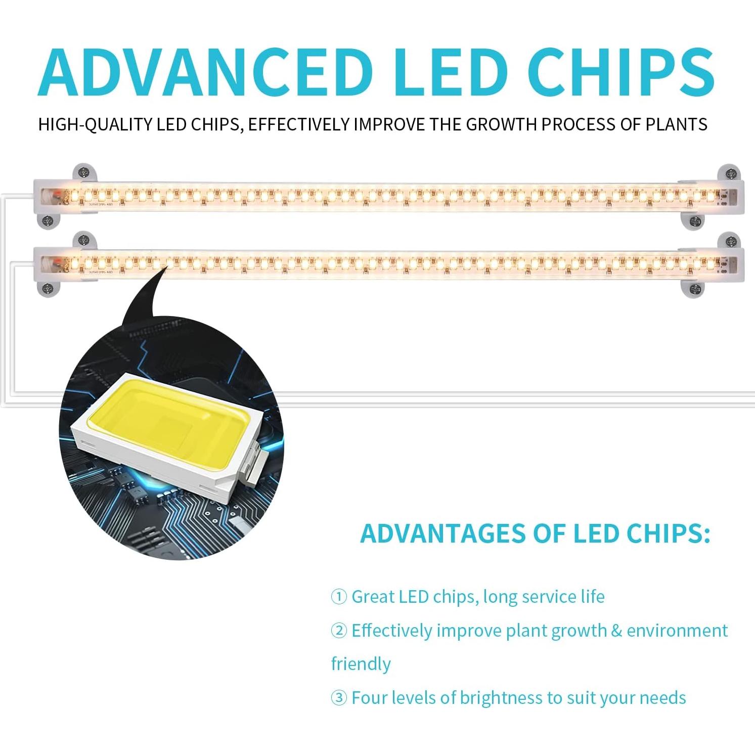 Tiras de luz LED para plantas Hywyimlait 3500K 2 cabezales