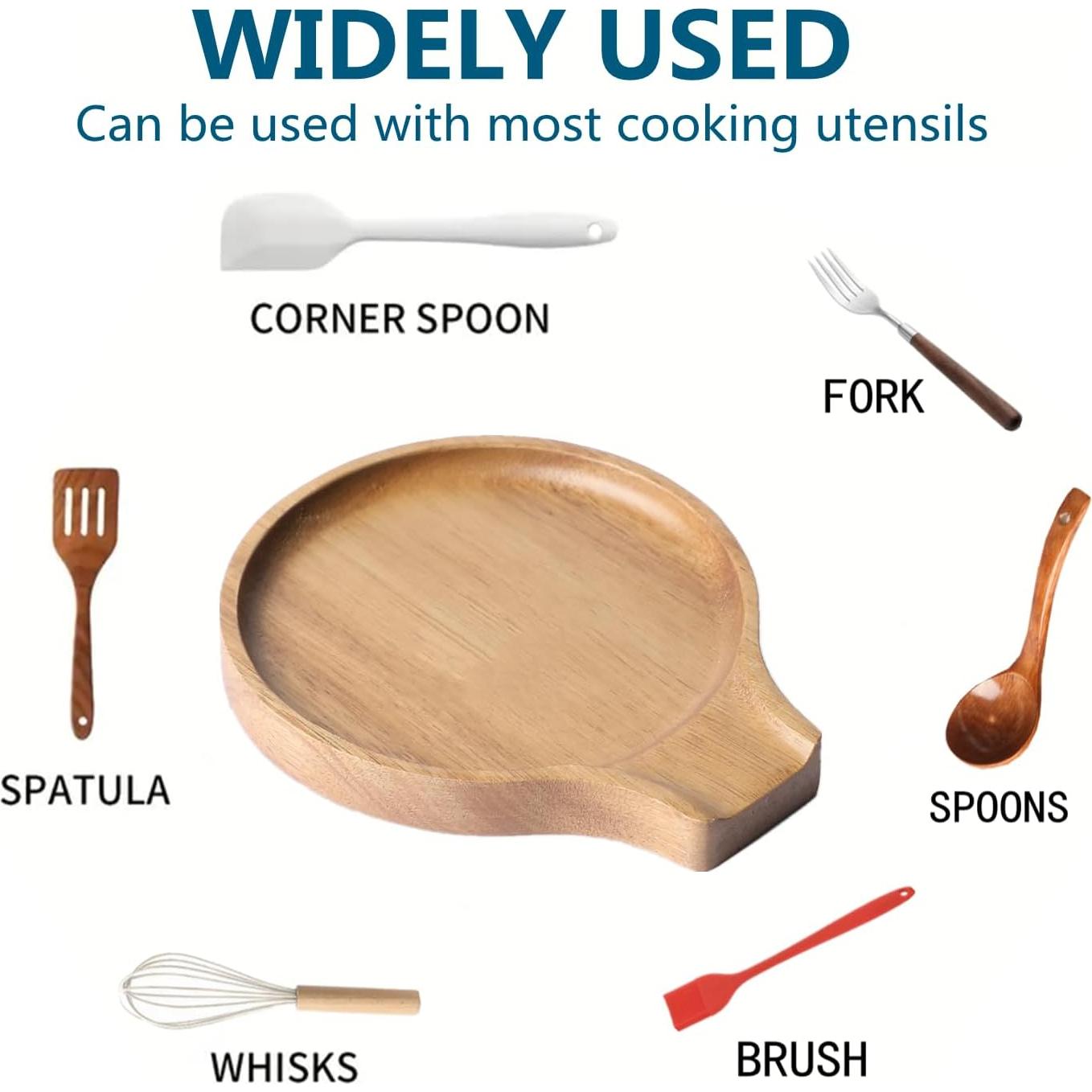 Soporte de Cuchara de Madera de Acacia LBEMEY Antideslizante