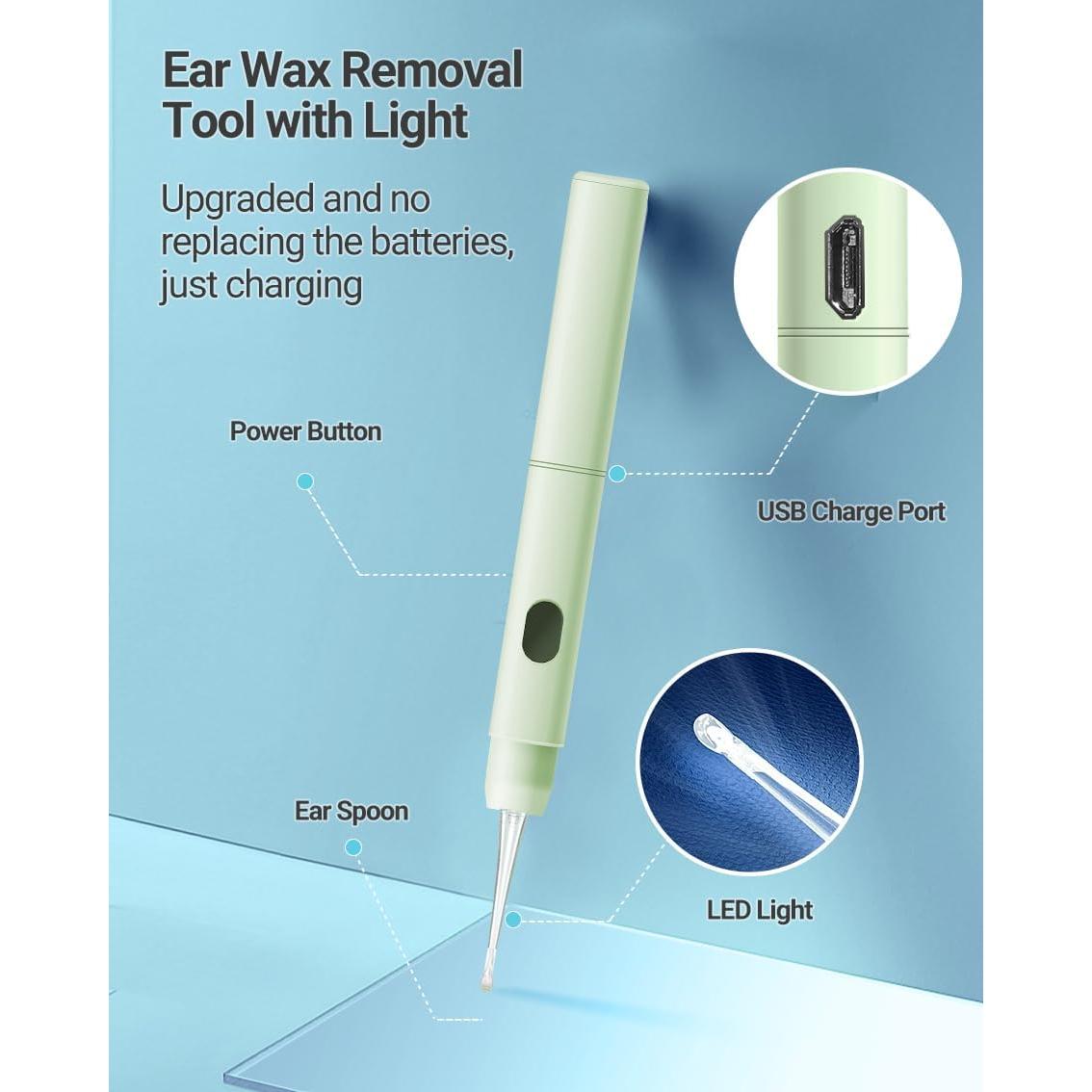 Juego de Herramientas de Limpieza de Oídos TEYIYES con Luz LED