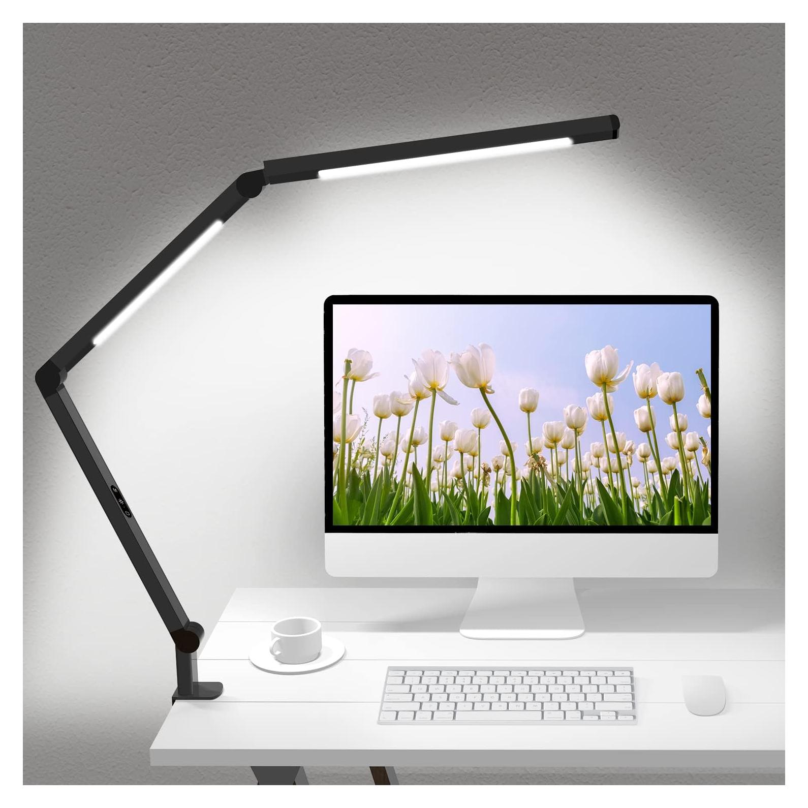 Lámpara de Escritorio LED Micomlan con Abrazadera y Luz Doble