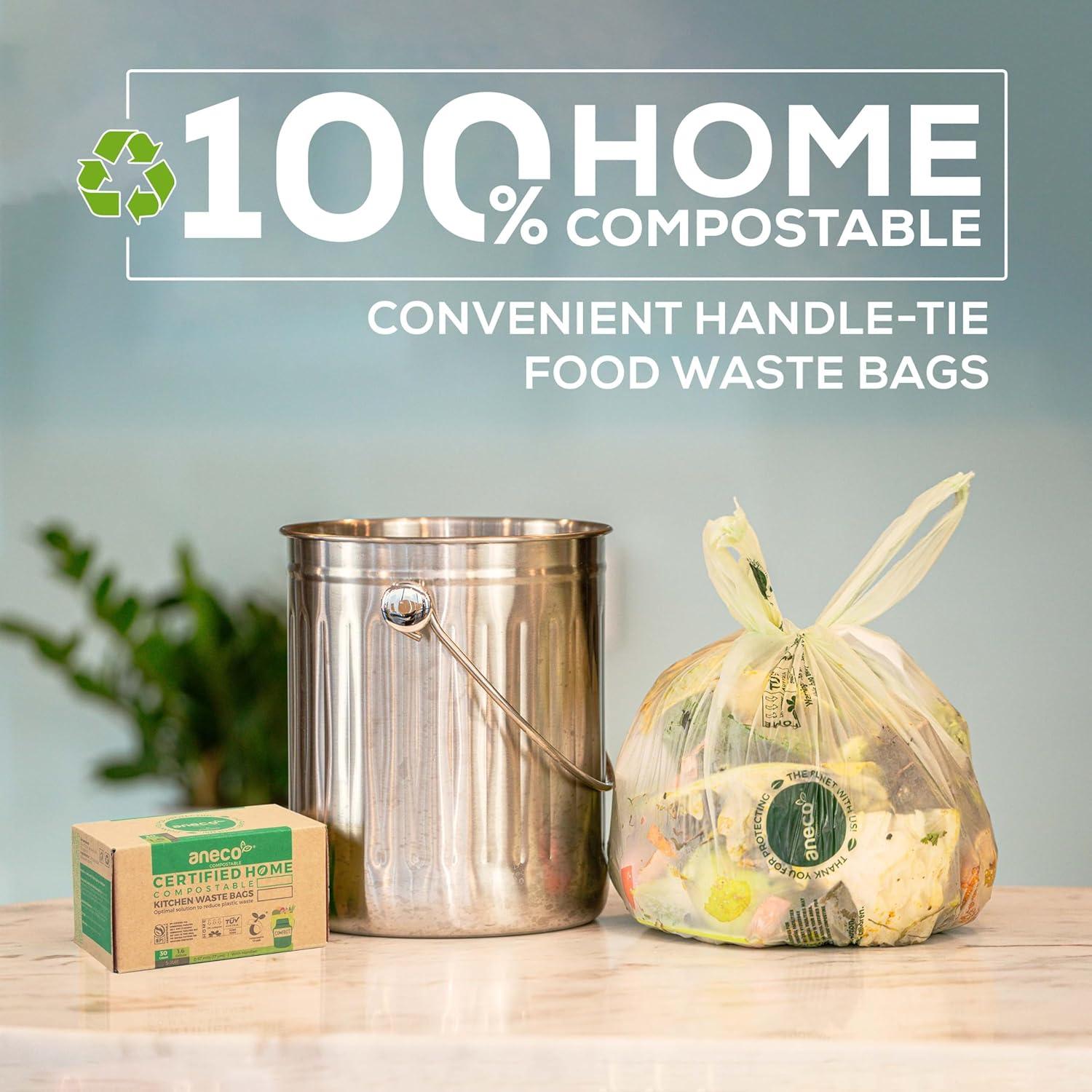 Bolsas Compostables ANECO 1.6 Galones con Asas - 30 Unidades
