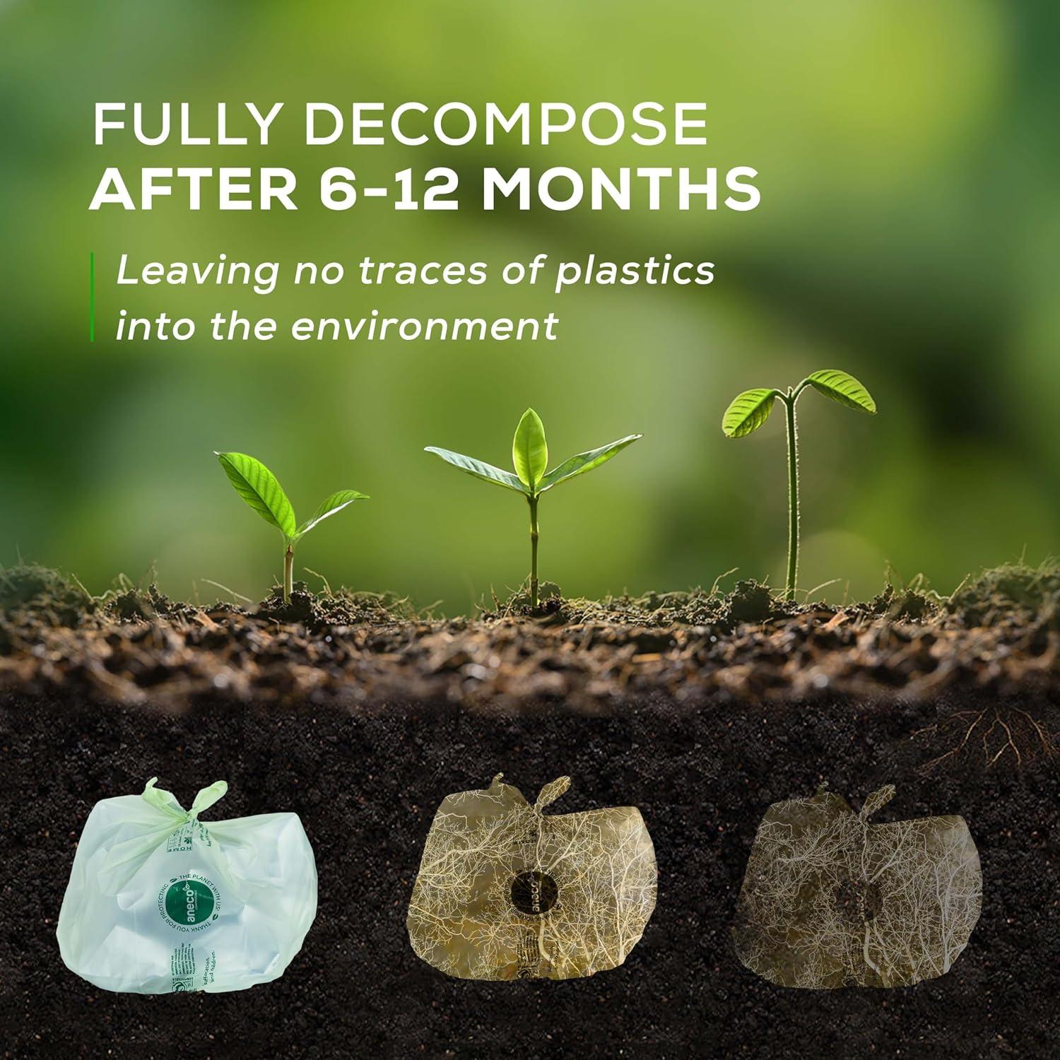 Bolsas Compostables ANECO 1.6 Galones con Asas - 30 Unidades