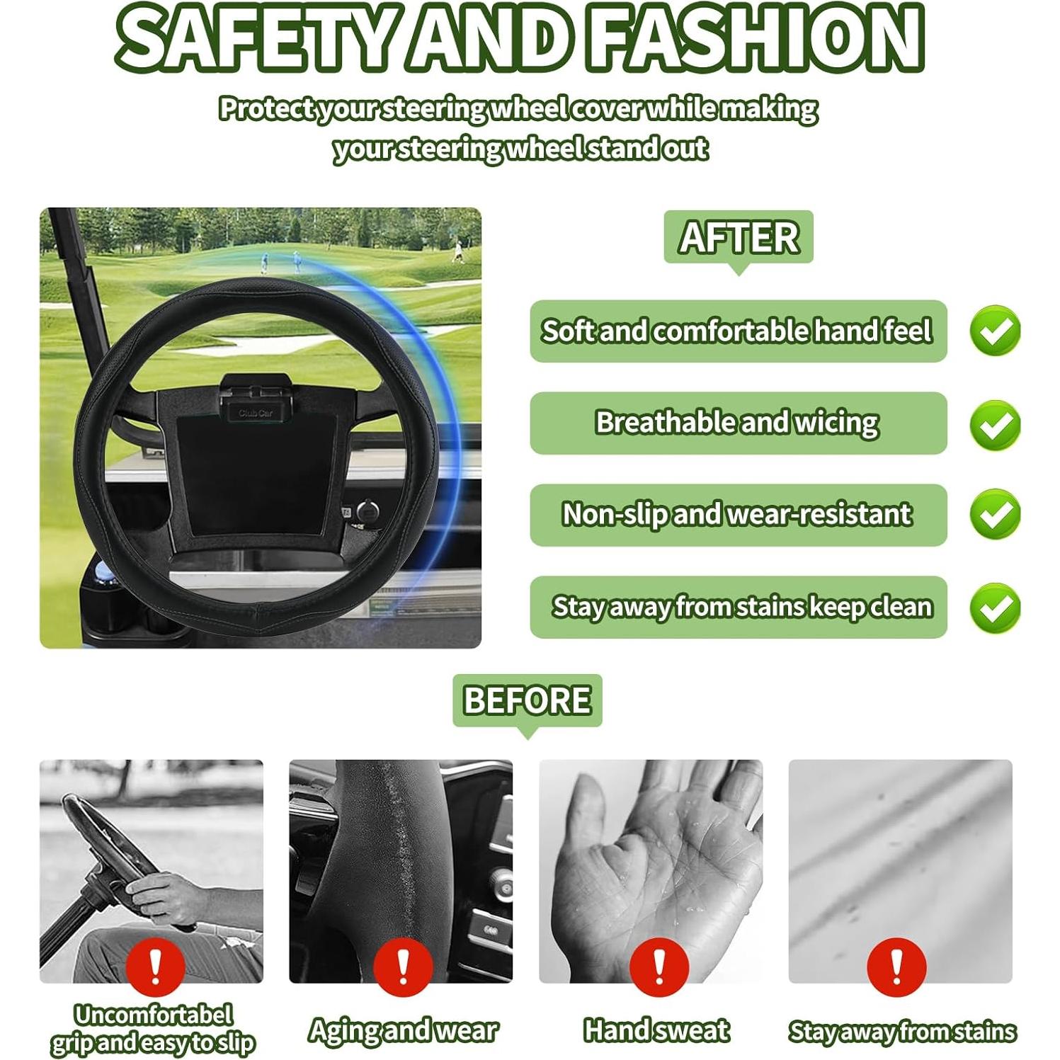 Cubierta de Volante Universal MLVOVL para Carritos de Golf 34-36cm