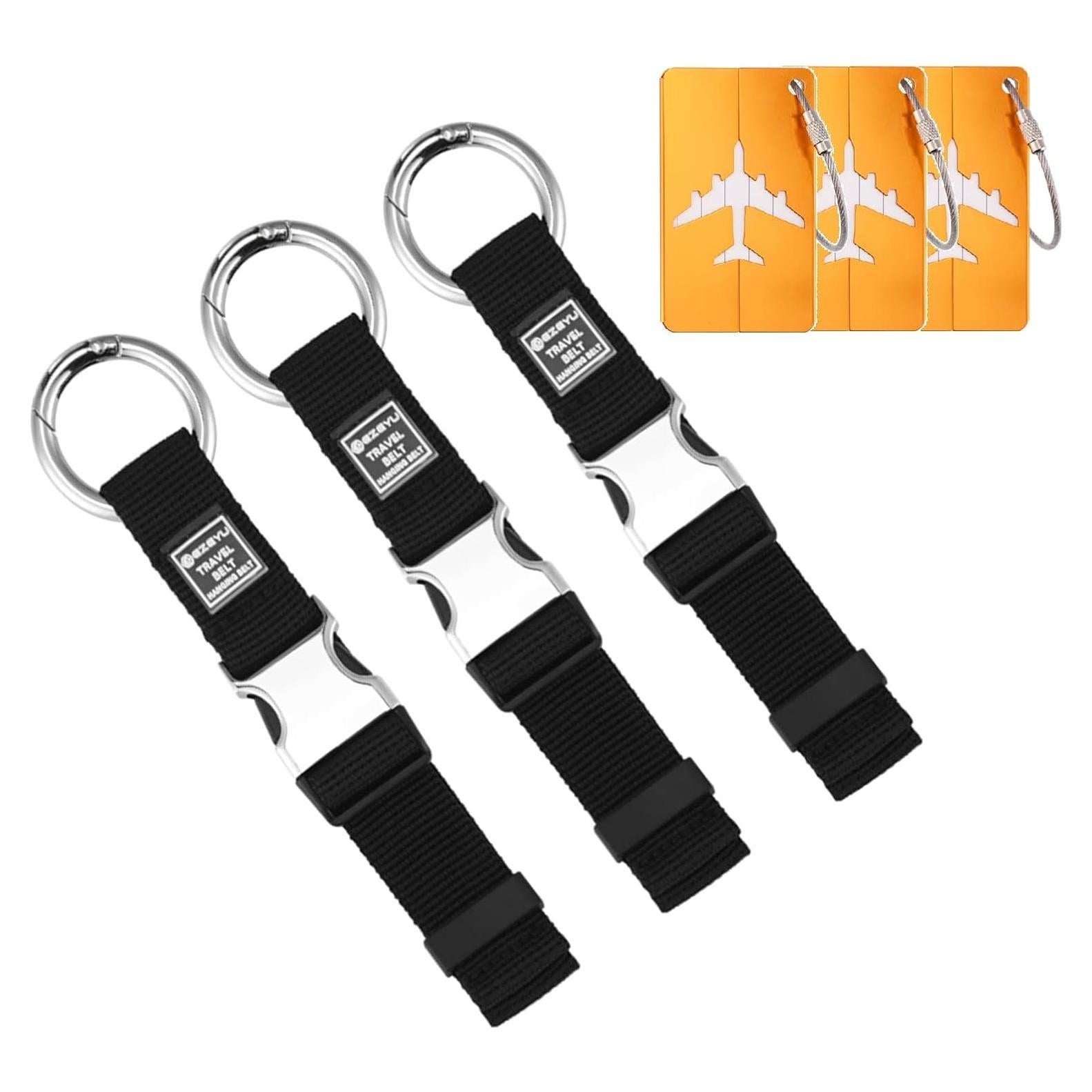 Correas de Equipaje FABULWAY 3 Piezas Ajustables Negro