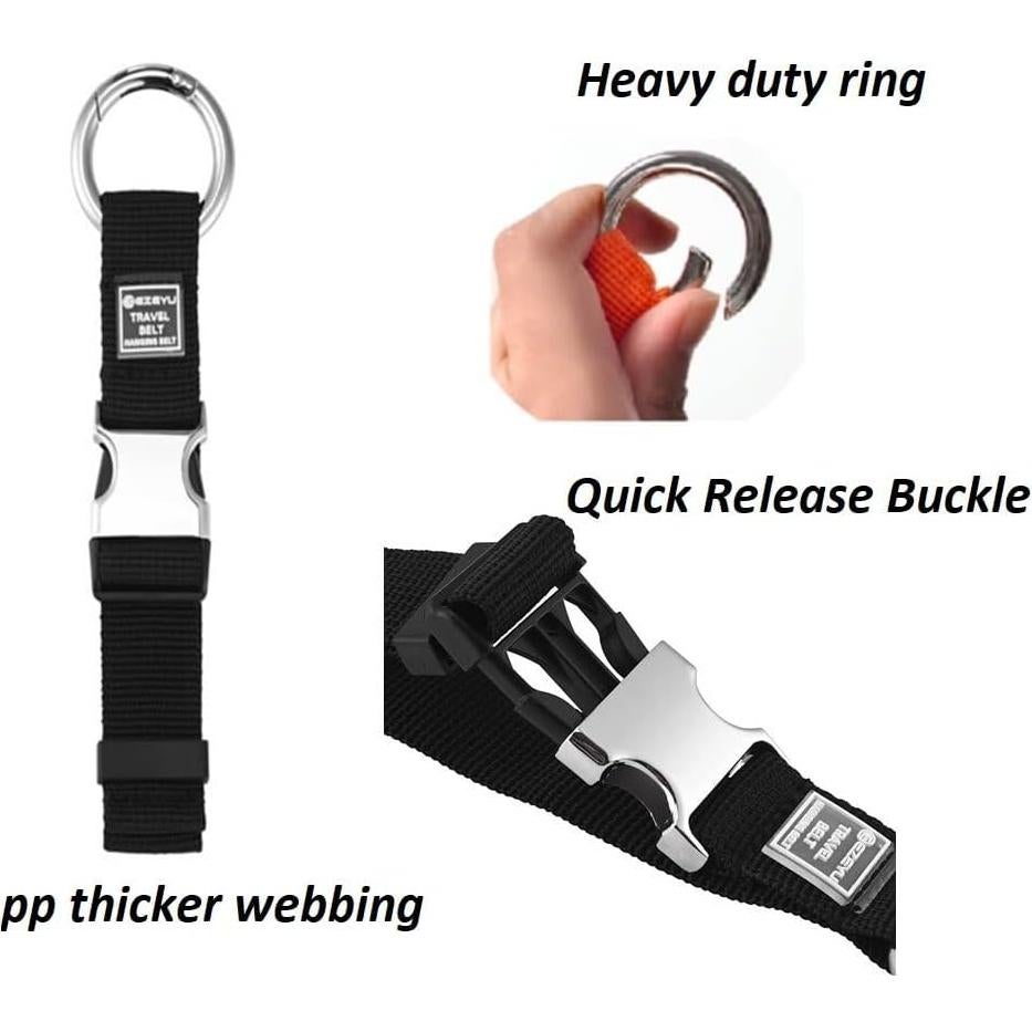 Correas de Equipaje FABULWAY 3 Piezas Ajustables Negro