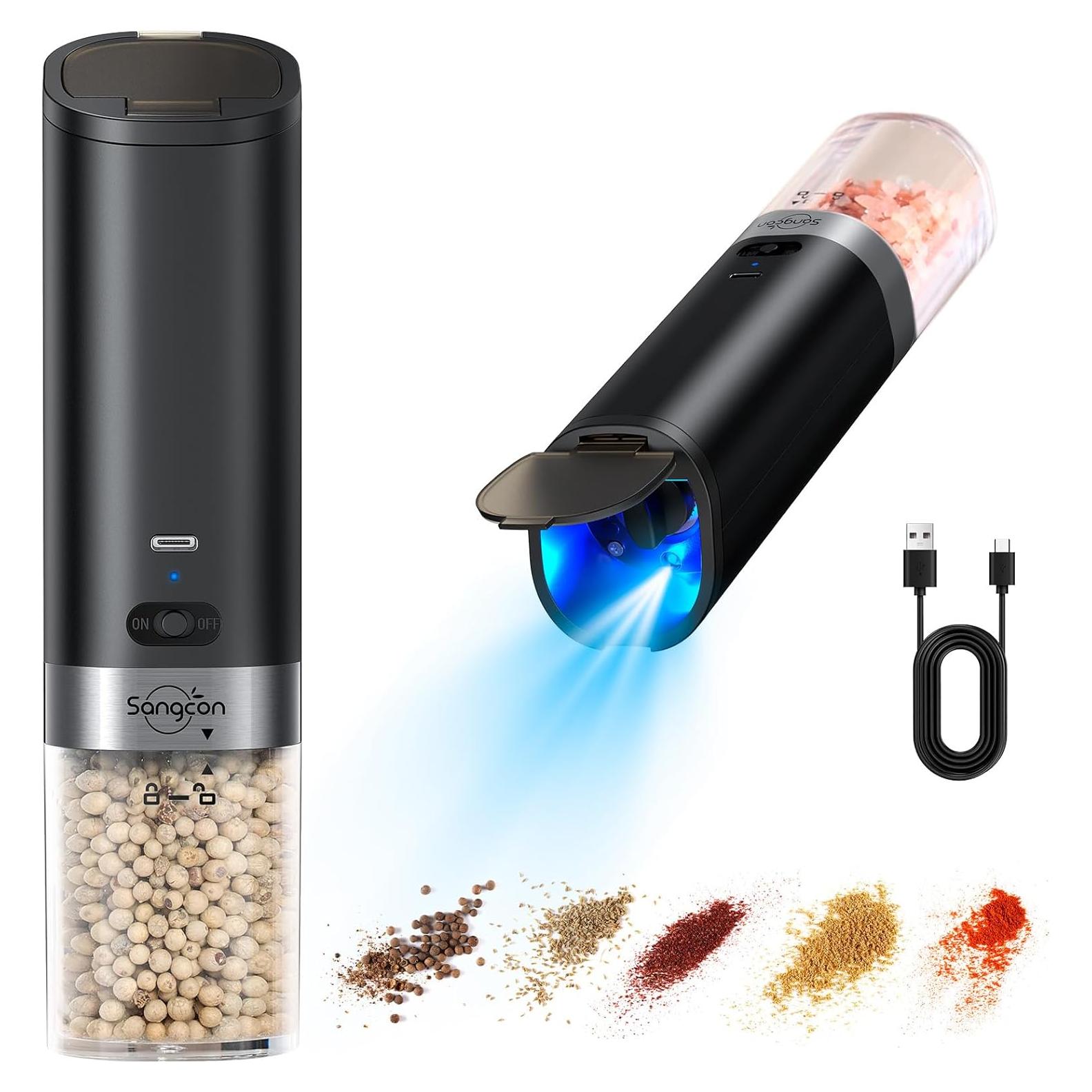 Juego de Molinillos Eléctricos de Sal y Pimienta Sangcon KDL-593E-2B