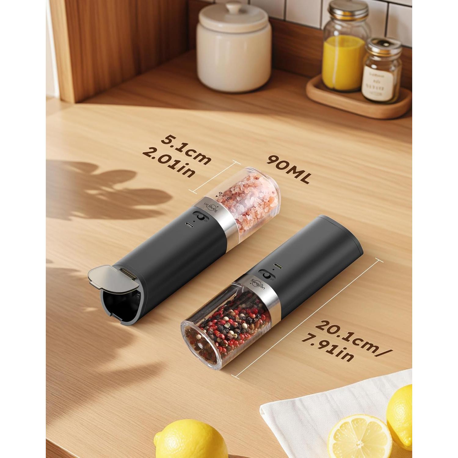 Juego de Molinillos Eléctricos de Sal y Pimienta Sangcon KDL-593E-2B