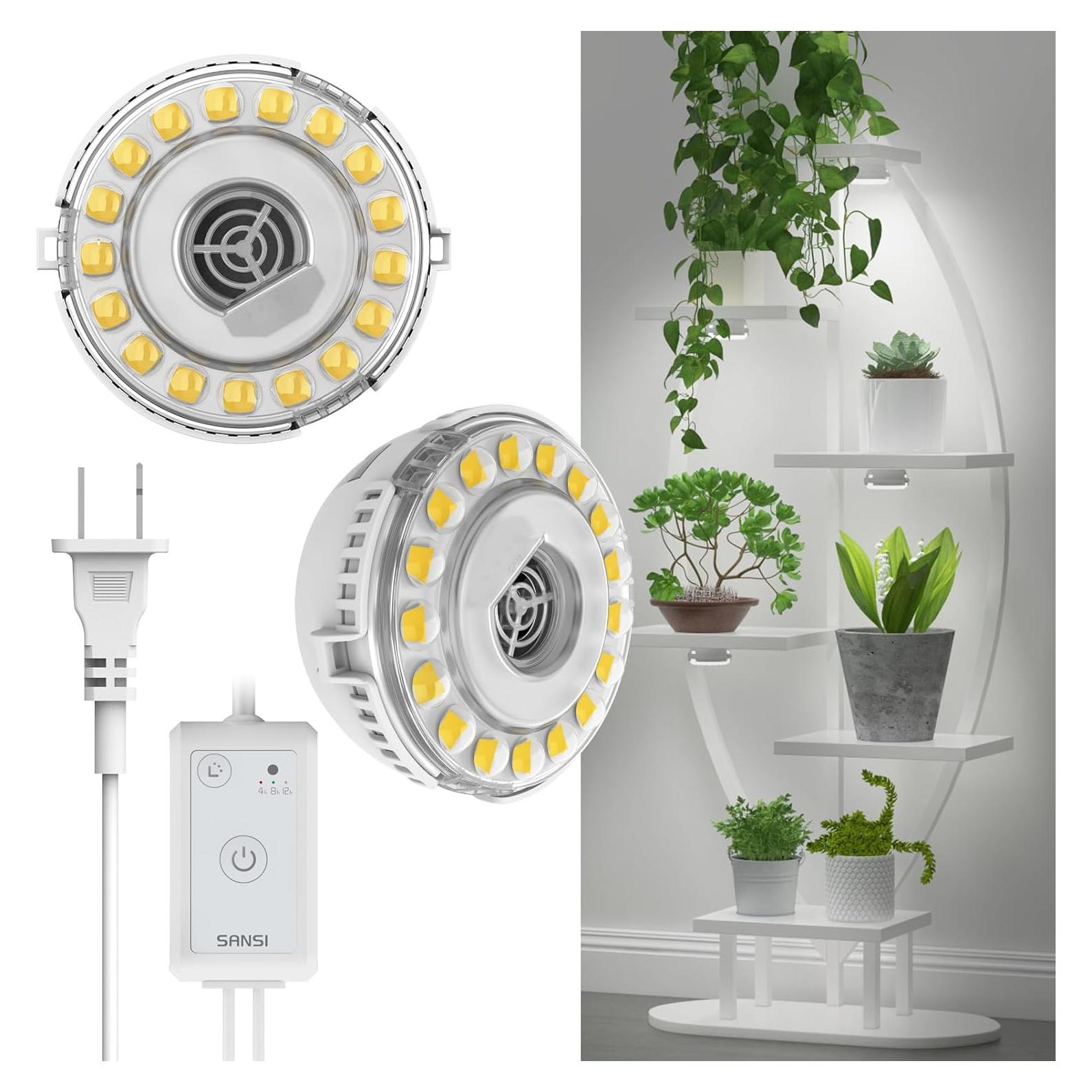 Luz de Crecimiento LED SANSI Puck 10W con Temporizador 4-12H