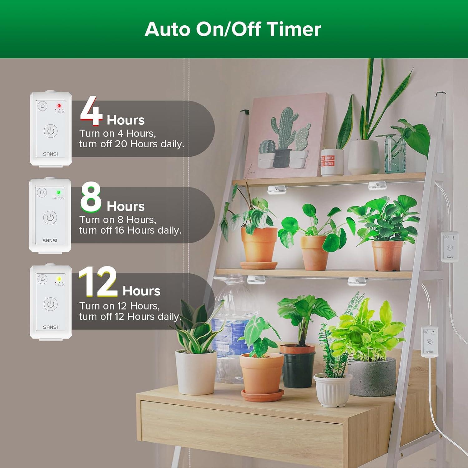 Luz de Crecimiento LED SANSI Puck 10W con Temporizador 4-12H