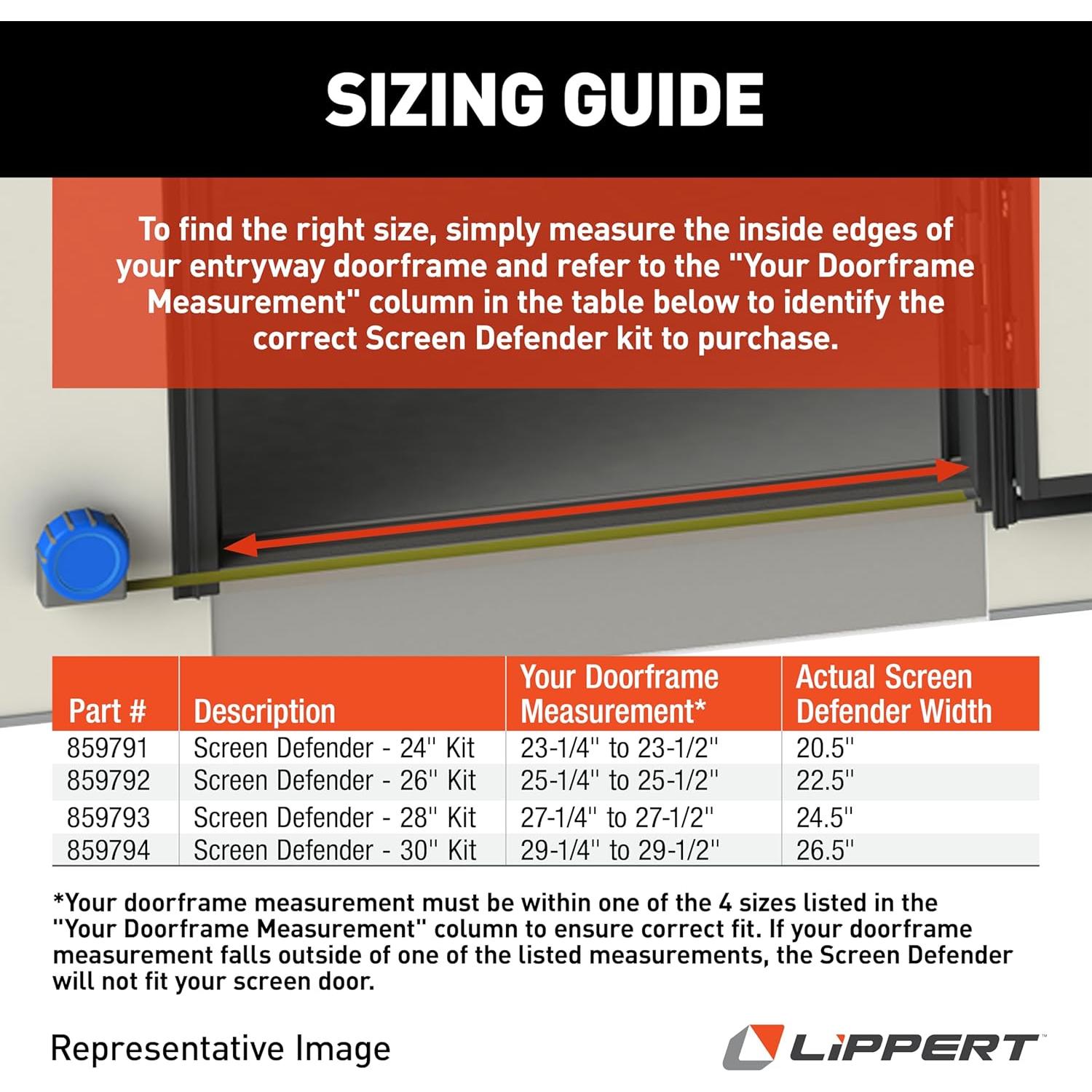 Protector de Puerta para RV Lippert 28" Aluminio Negro