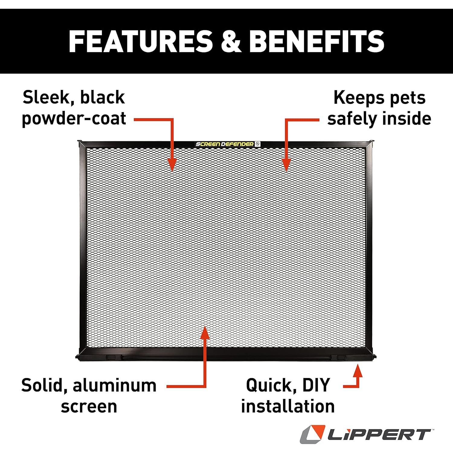 Protector de Puerta para RV Lippert 28" Aluminio Negro