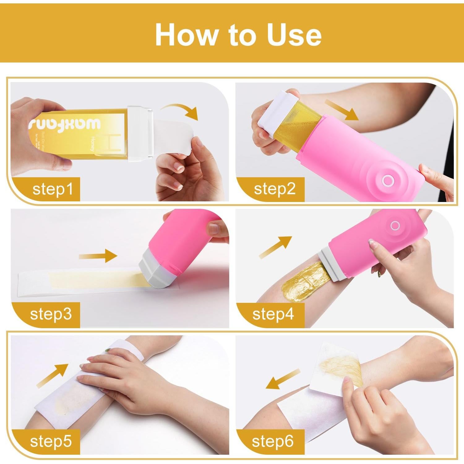 Recarga de Cera Roll On Waxfans Miel 4x100g para Depilación