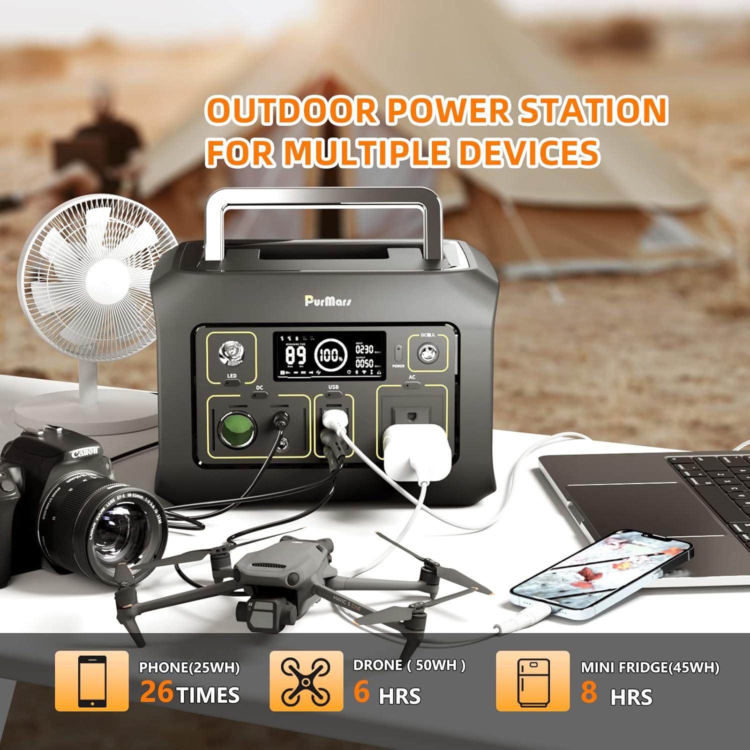 Estación de Energía Portátil PurMars 288Wh 300W Camping