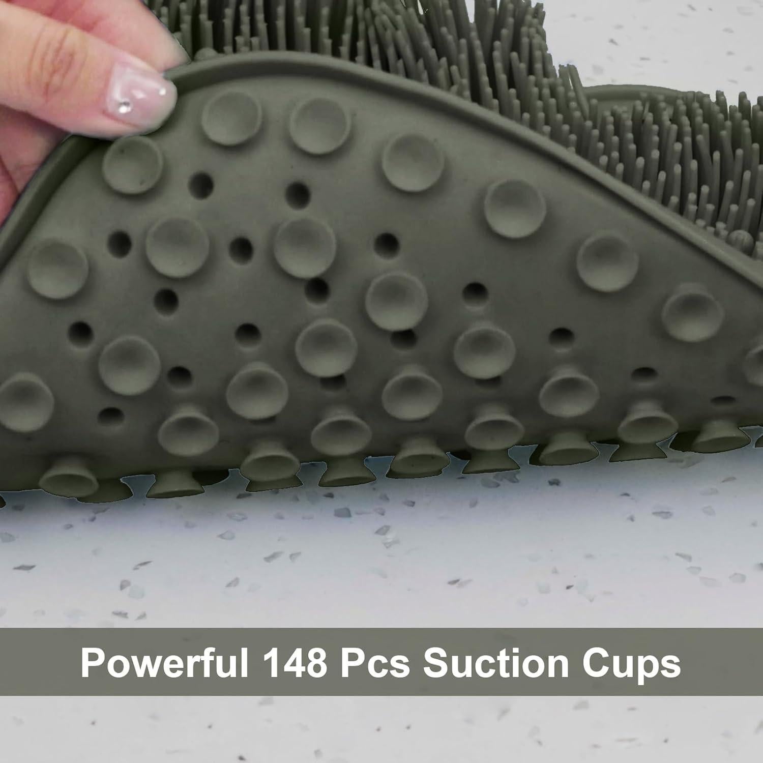 Alfombrilla de Frotar los Pies BESKAR Verde Oscuro 29x28cm