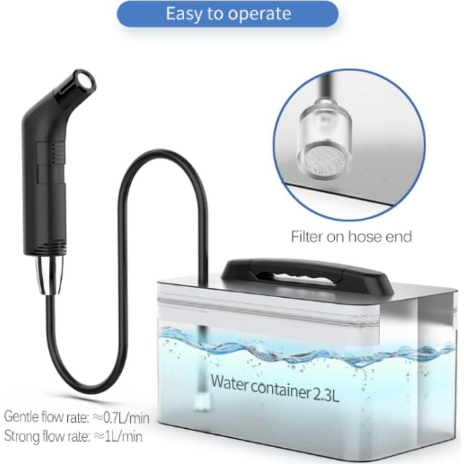 Bidet Portátil Eléctrico Titivate 2.3L con Pulverizador Ajustable