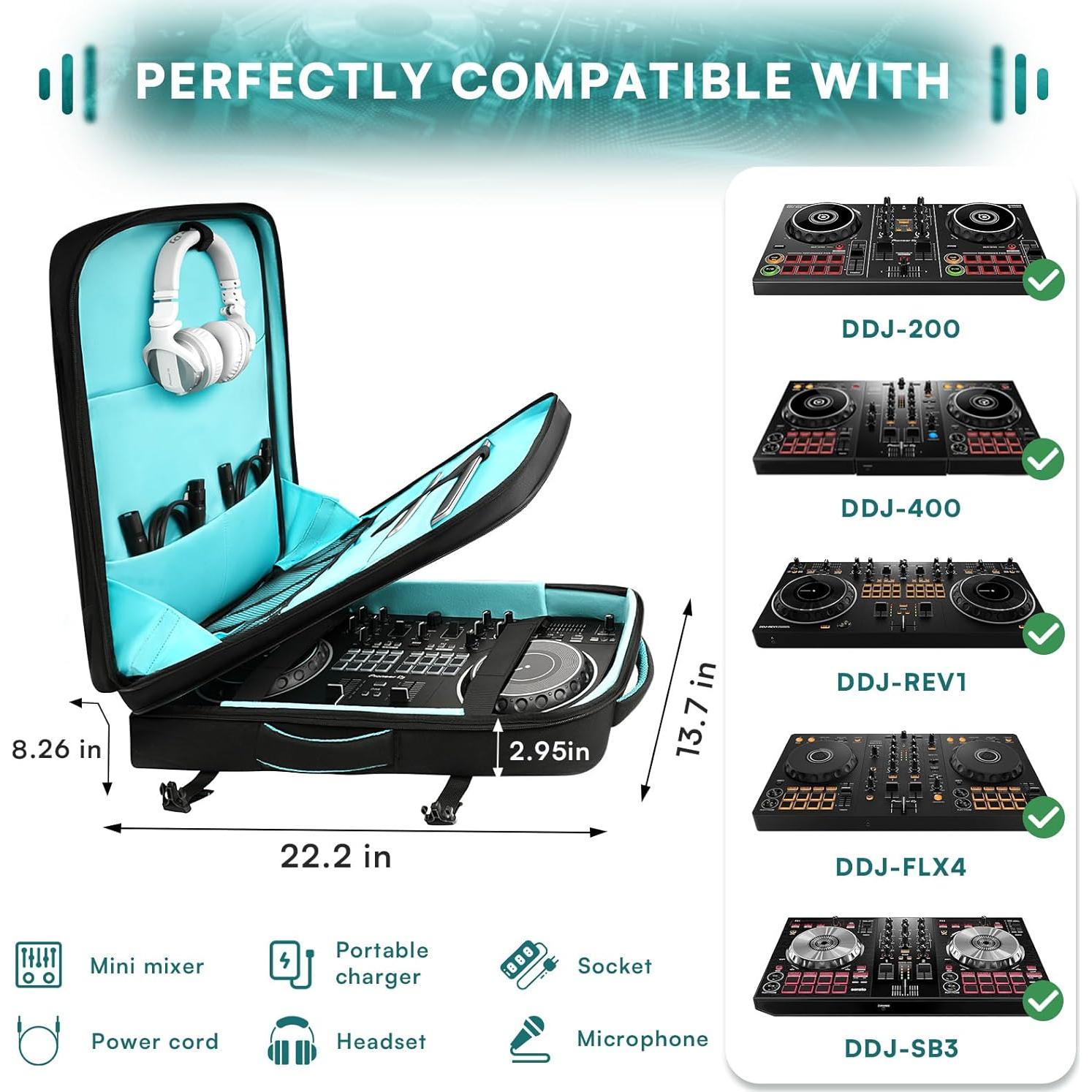 Bolsa DJ Aurotier para DDJ-FLX4 y Laptop 17" Acolchada