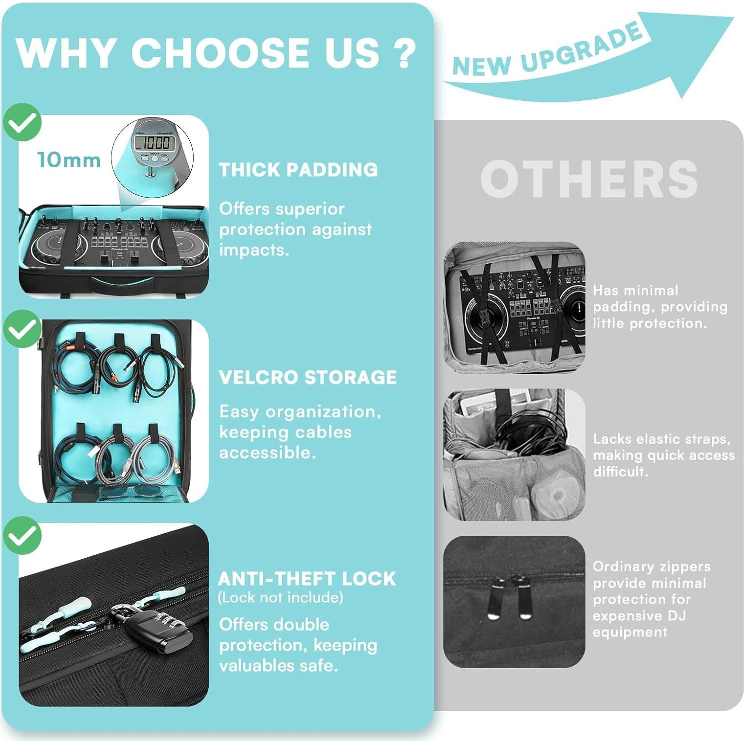 Bolsa DJ Aurotier para DDJ-FLX4 y Laptop 17" Acolchada