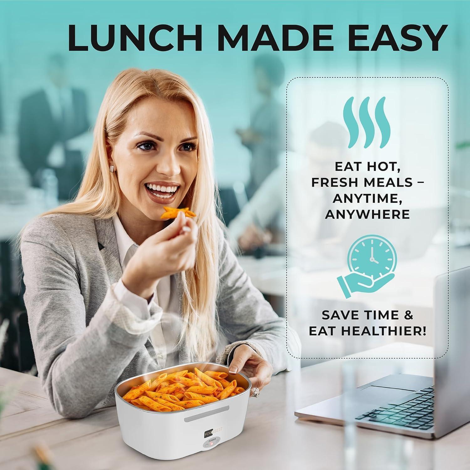 Caja de Almuerzo Eléctrica FORABEST 1.5L 80W Doble Voltaje