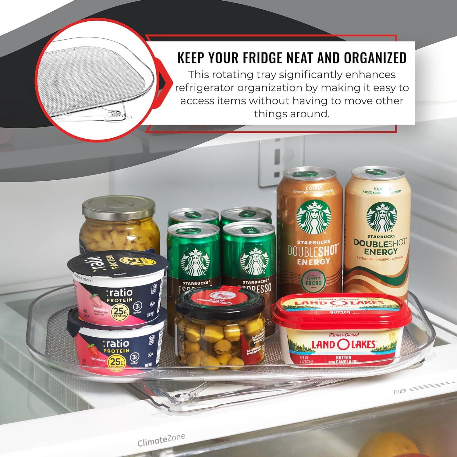 Organizador de Refrigerador Oizeir Lazy Susan 39.9x30 cm Transparente