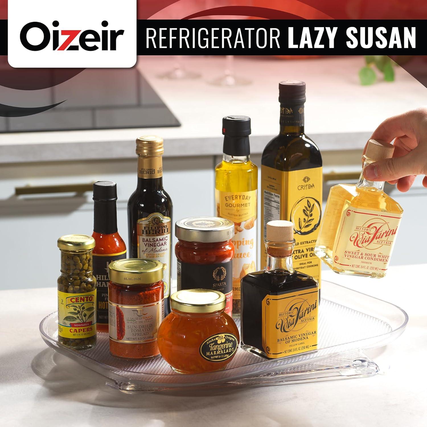 Organizador de Refrigerador Oizeir Lazy Susan 39.9x30 cm Transparente