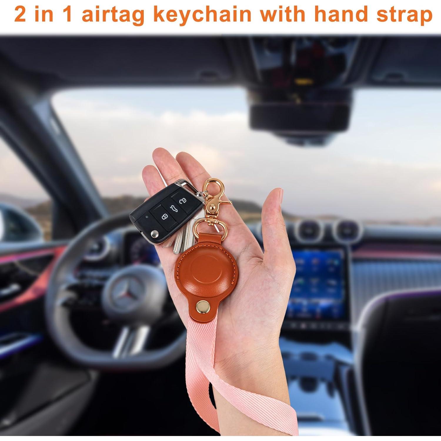 Airtag Keychain Holder with Hand Straps, Hand Straps Case for Apple Air Tags, Accessories for GPS Item Finder Tracker